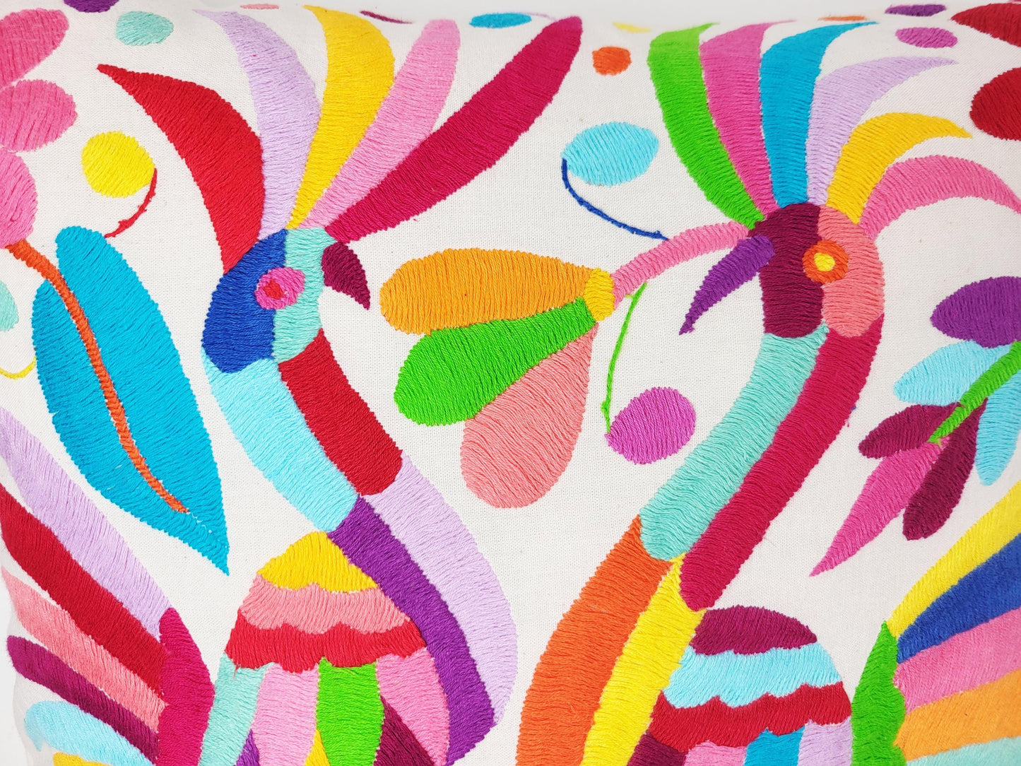 Mexikanischer handbestickter Kissenbezug, Otomi Kissenbezug, Mexiko Kissen, mexikanische Kissenhülle