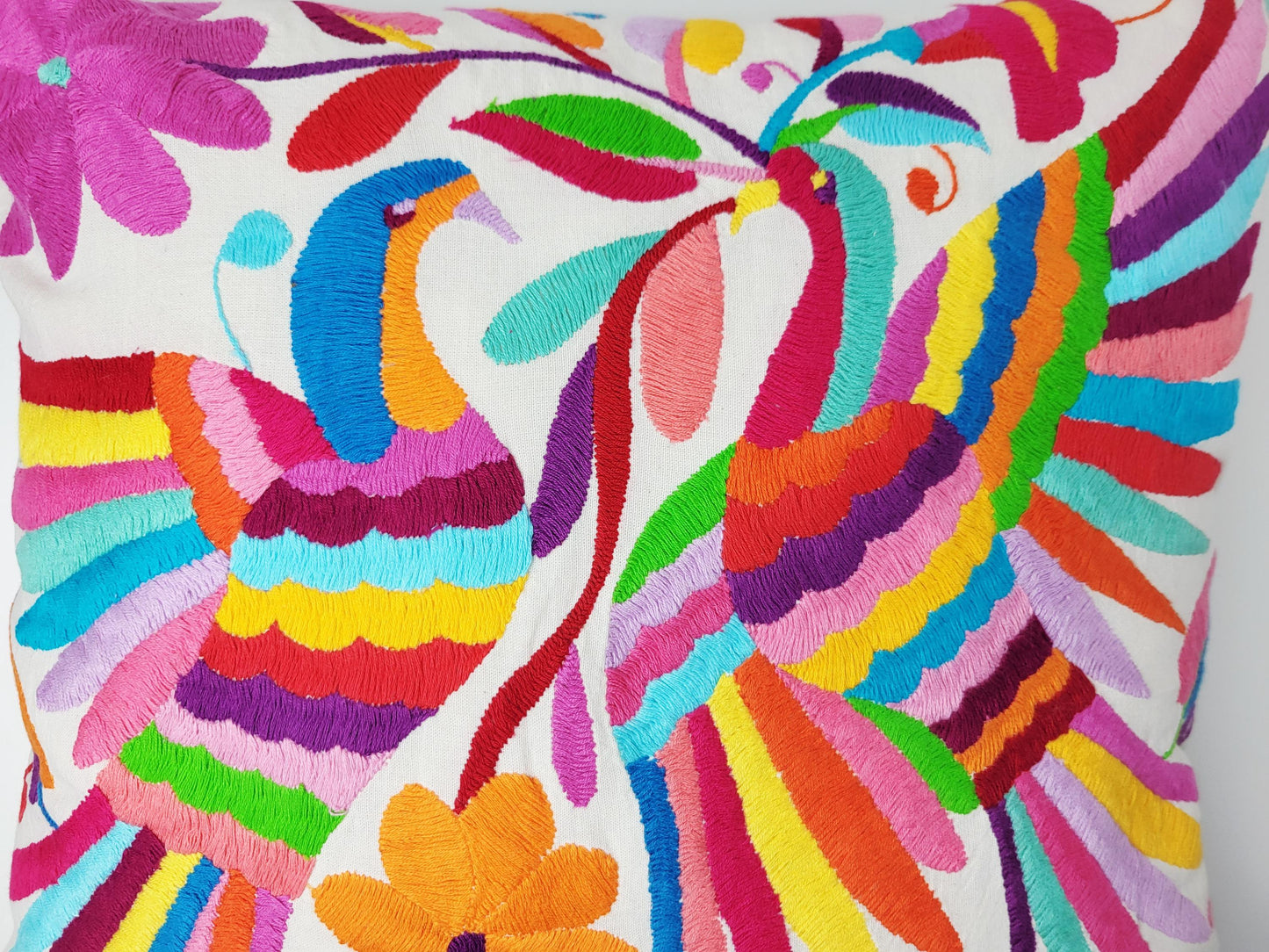 Mexikanischer handbestickter Kissenbezug, Otomi Kissenbezug, Mexiko Kissen, mexikanische Kissenhülle