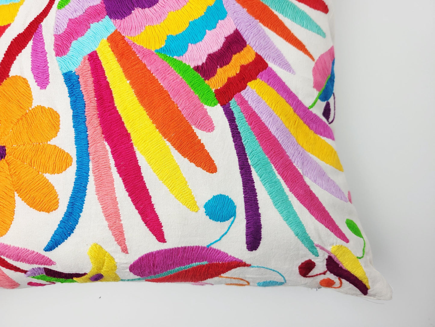 Mexikanischer handbestickter Kissenbezug, Otomi Kissenbezug, Mexiko Kissen, mexikanische Kissenhülle