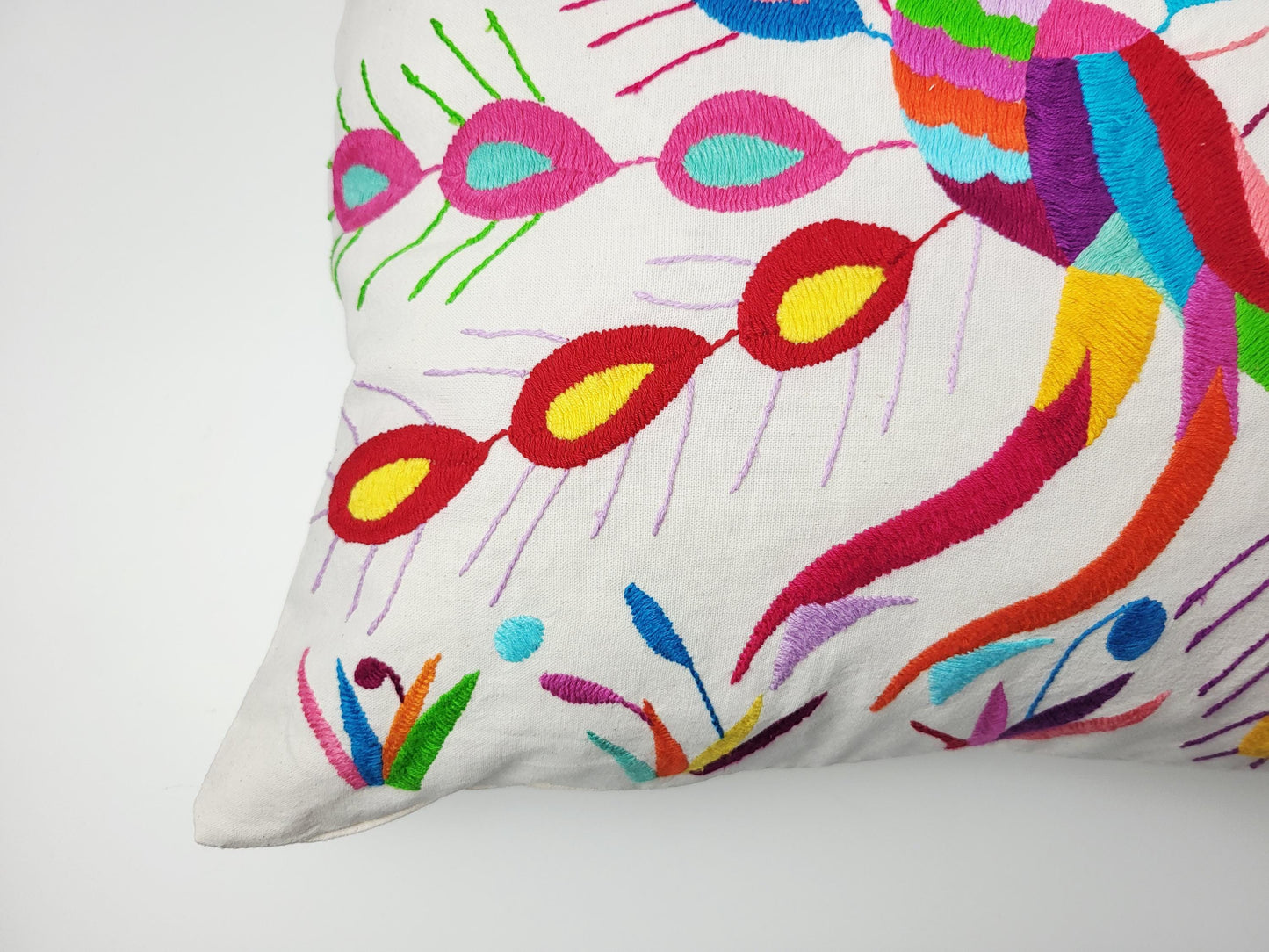 Mexikanischer handbestickter Kissenbezug, Otomi Kissenbezug, Mexiko Kissen, mexikanische Kissenhülle