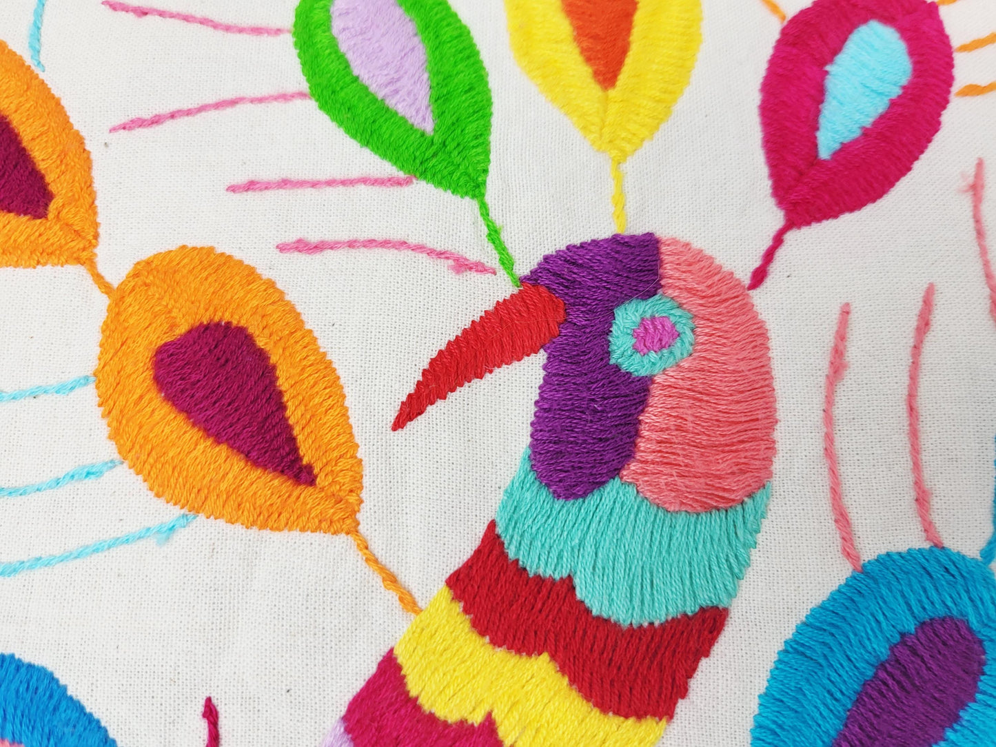 Mexikanischer handbestickter Kissenbezug, Otomi Kissenbezug, Mexiko Kissen, mexikanische Kissenhülle