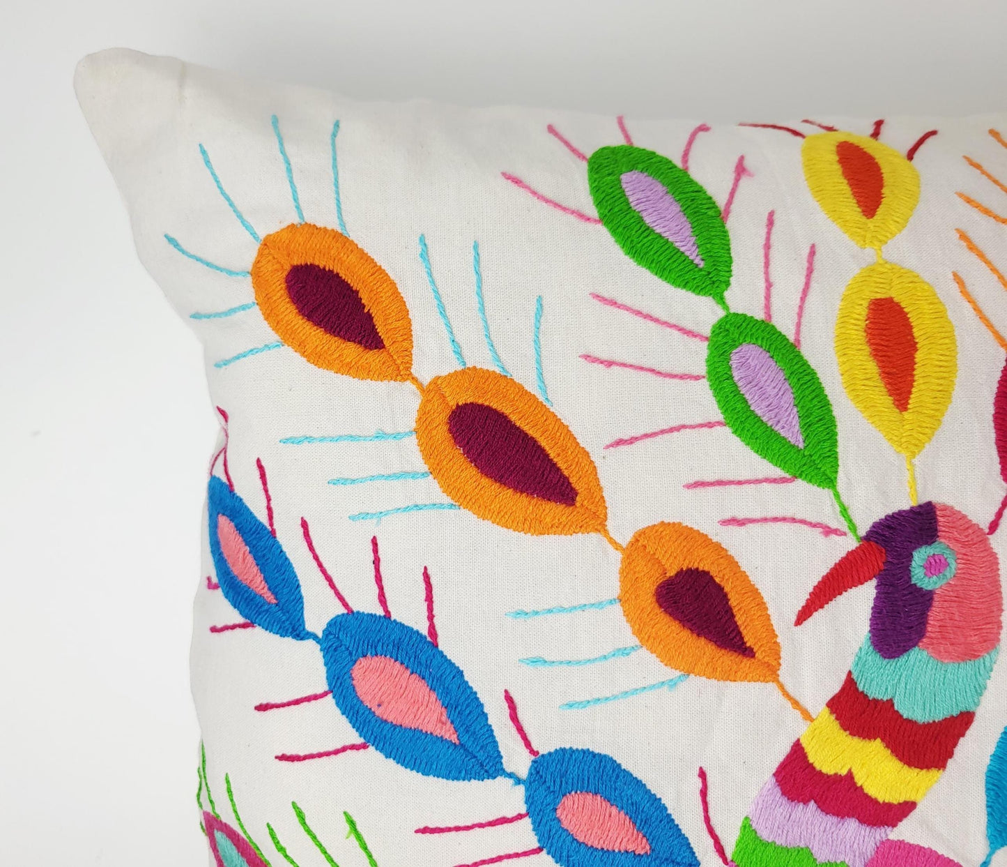 Mexikanischer handbestickter Kissenbezug, Otomi Kissenbezug, Mexiko Kissen, mexikanische Kissenhülle