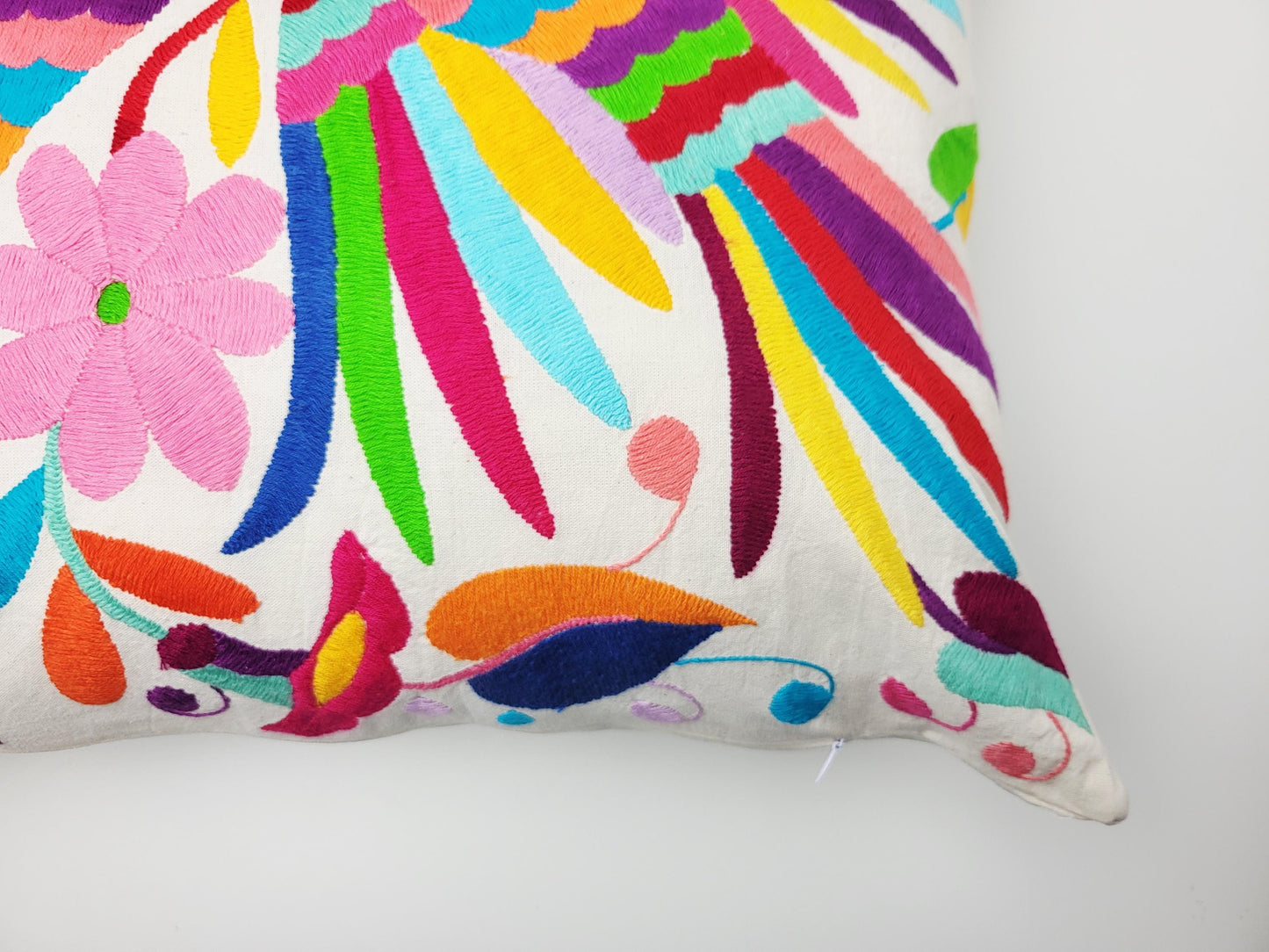 Mexikanischer handbestickter Kissenbezug, Otomi Kissenbezug, Mexiko Kissen, mexikanische Kissenhülle
