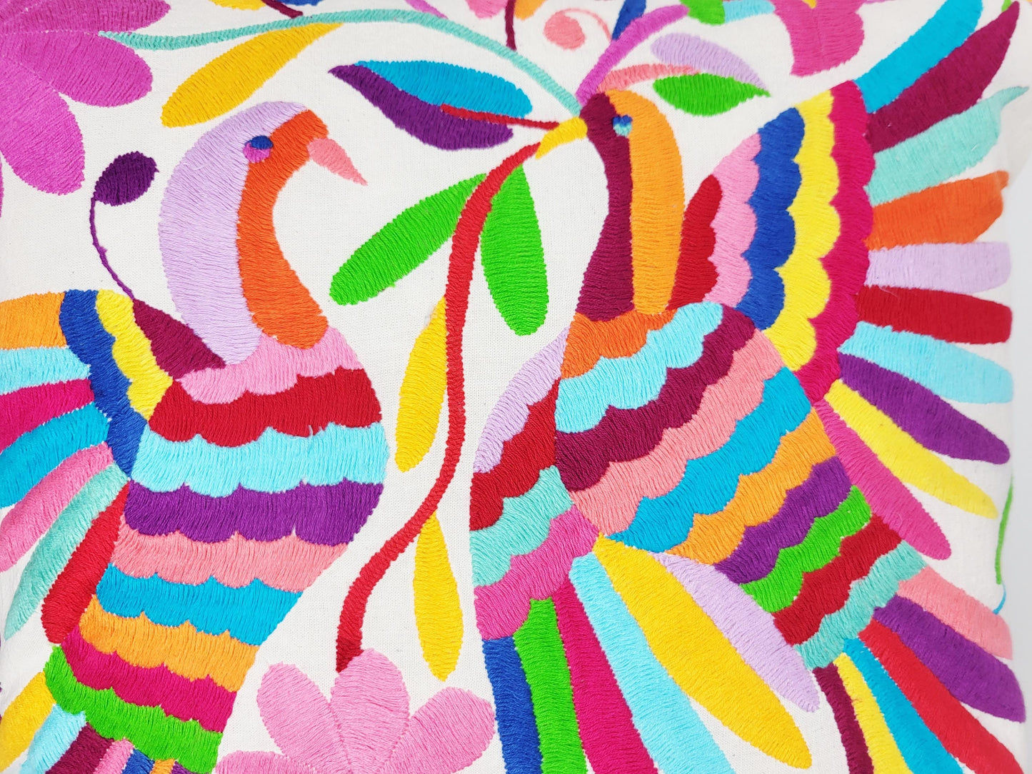 Mexikanischer handbestickter Kissenbezug, Otomi Kissenbezug, Mexiko Kissen, mexikanische Kissenhülle