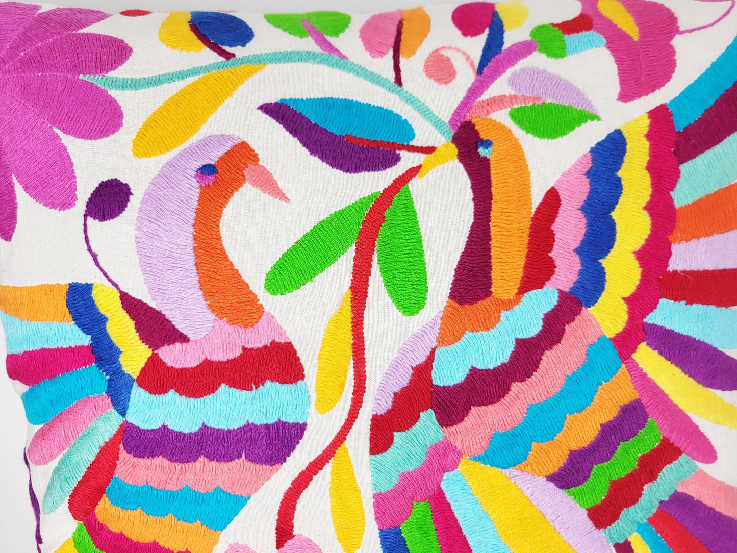 Mexikanischer handbestickter Kissenbezug, Otomi Kissenbezug, Mexiko Kissen, mexikanische Kissenhülle