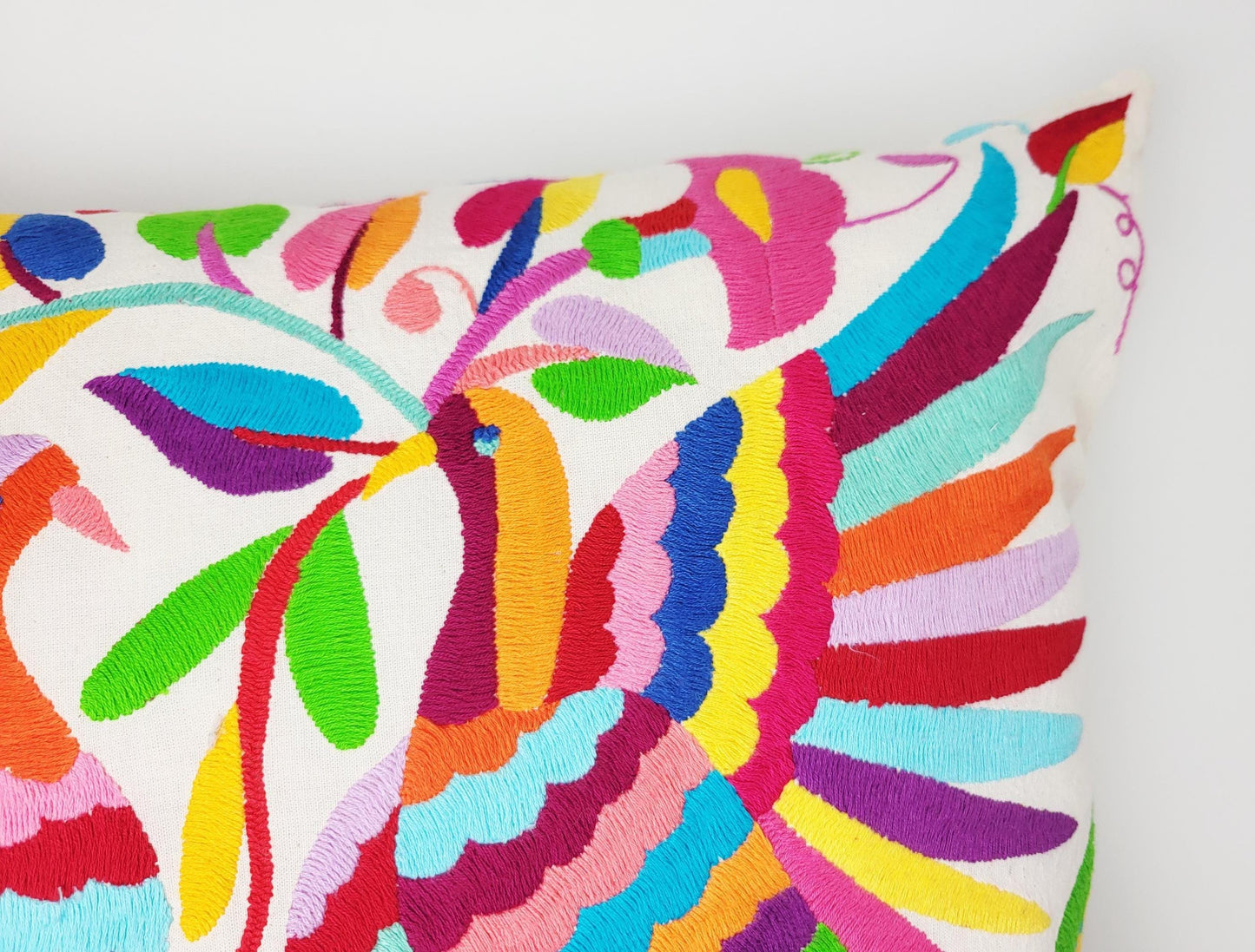 Mexikanischer handbestickter Kissenbezug, Otomi Kissenbezug, Mexiko Kissen, mexikanische Kissenhülle