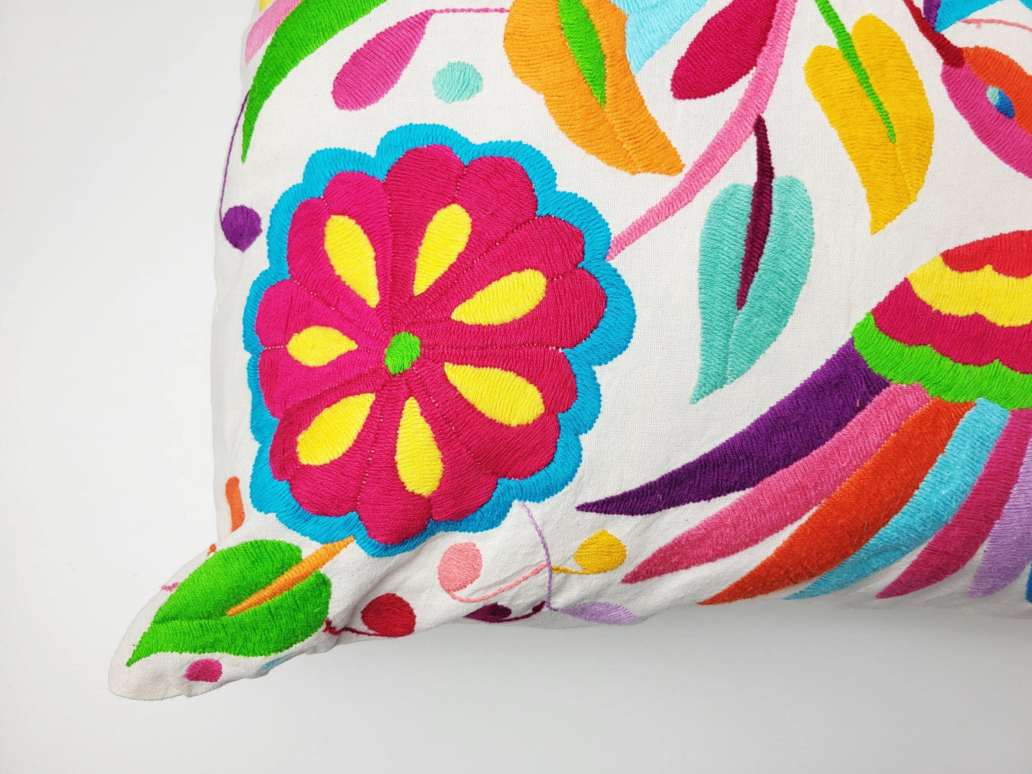 Mexikanischer handbestickter Kissenbezug, Otomi Kissenbezug, Mexiko Kissen, mexikanische Kissenhülle