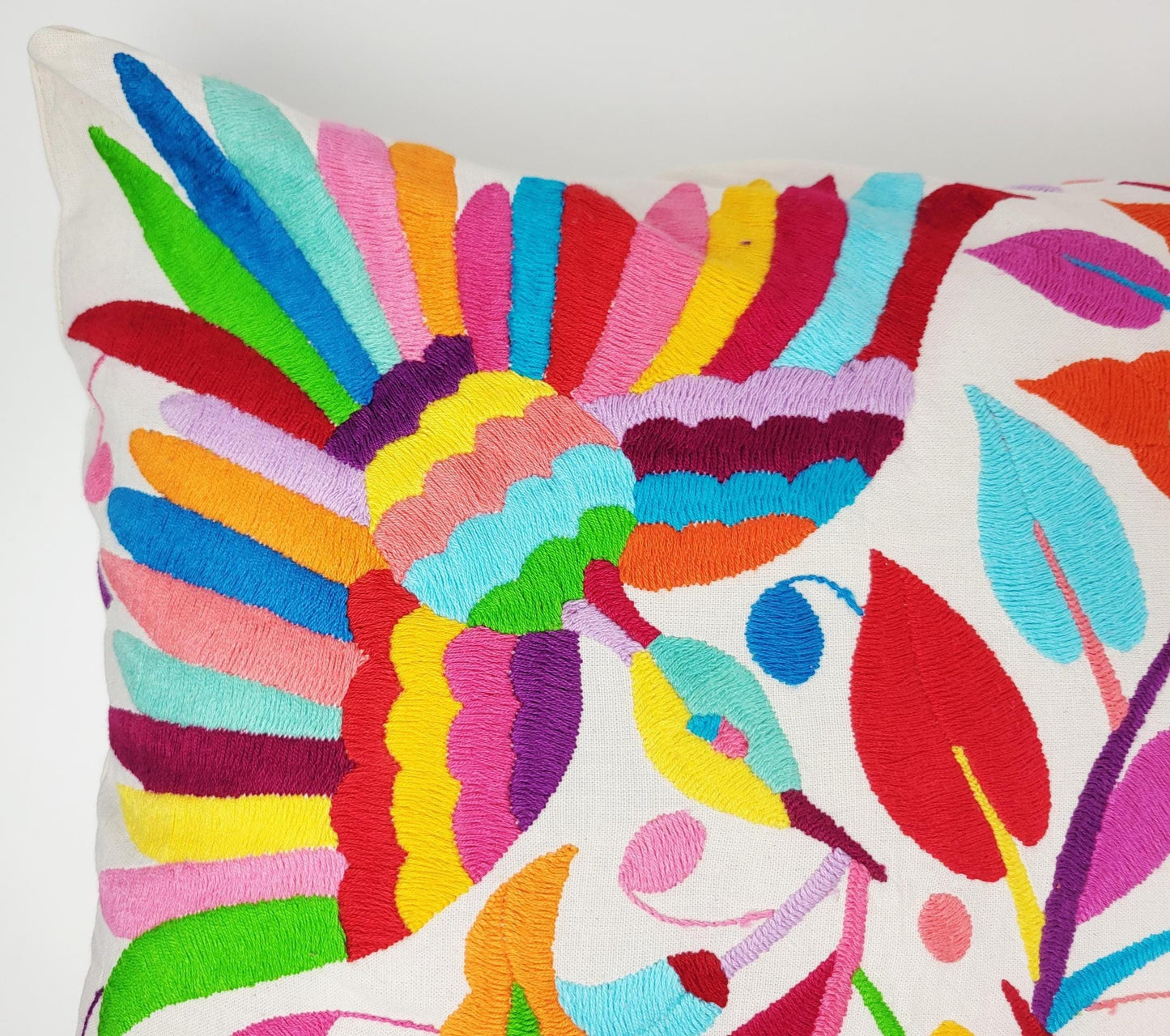 Mexikanischer handbestickter Kissenbezug, Otomi Kissenbezug, Mexiko Kissen, mexikanische Kissenhülle