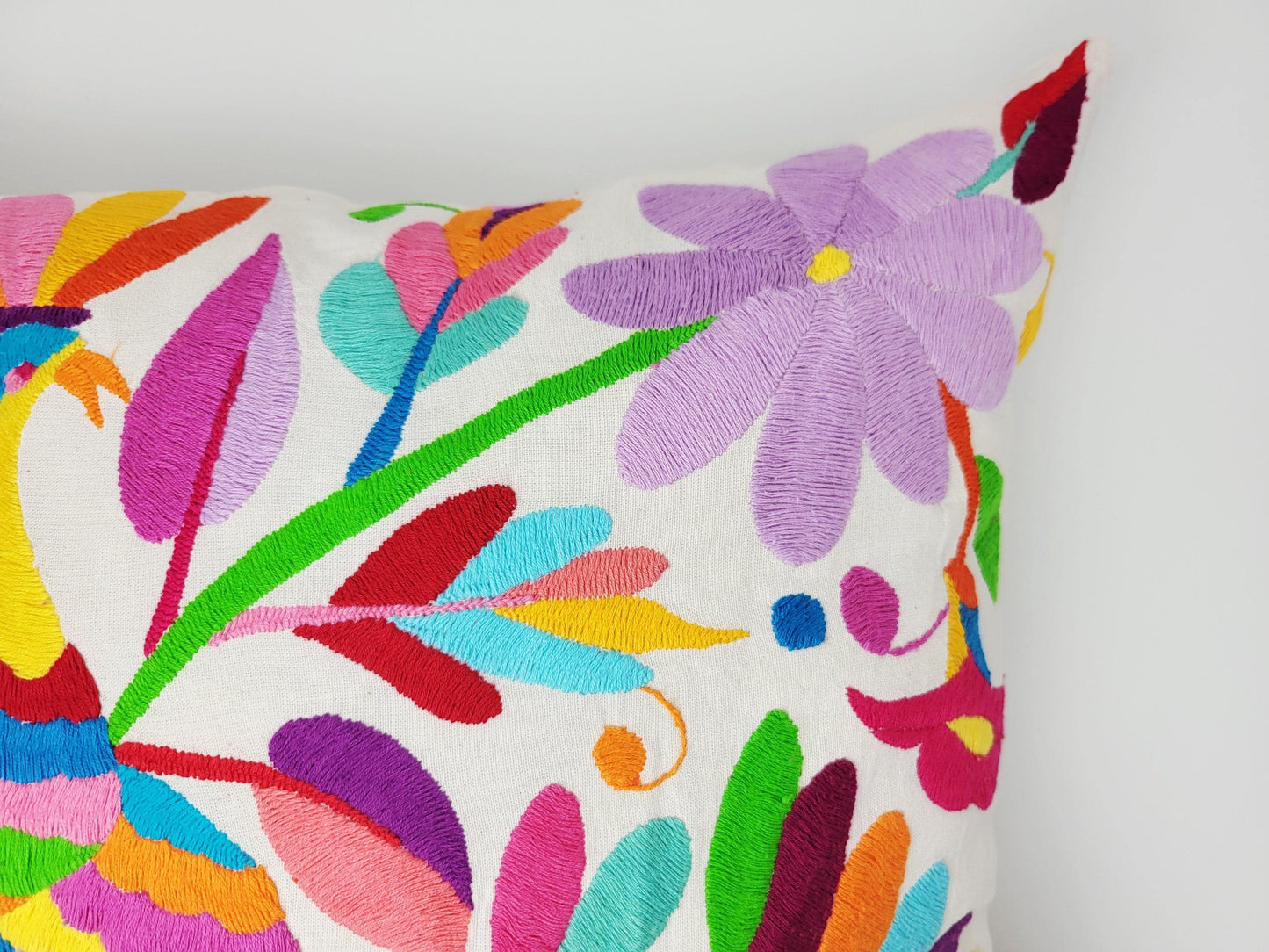 Mexikanischer handbestickter Kissenbezug, Otomi Kissenbezug, Mexiko Kissen, mexikanische Kissenhülle