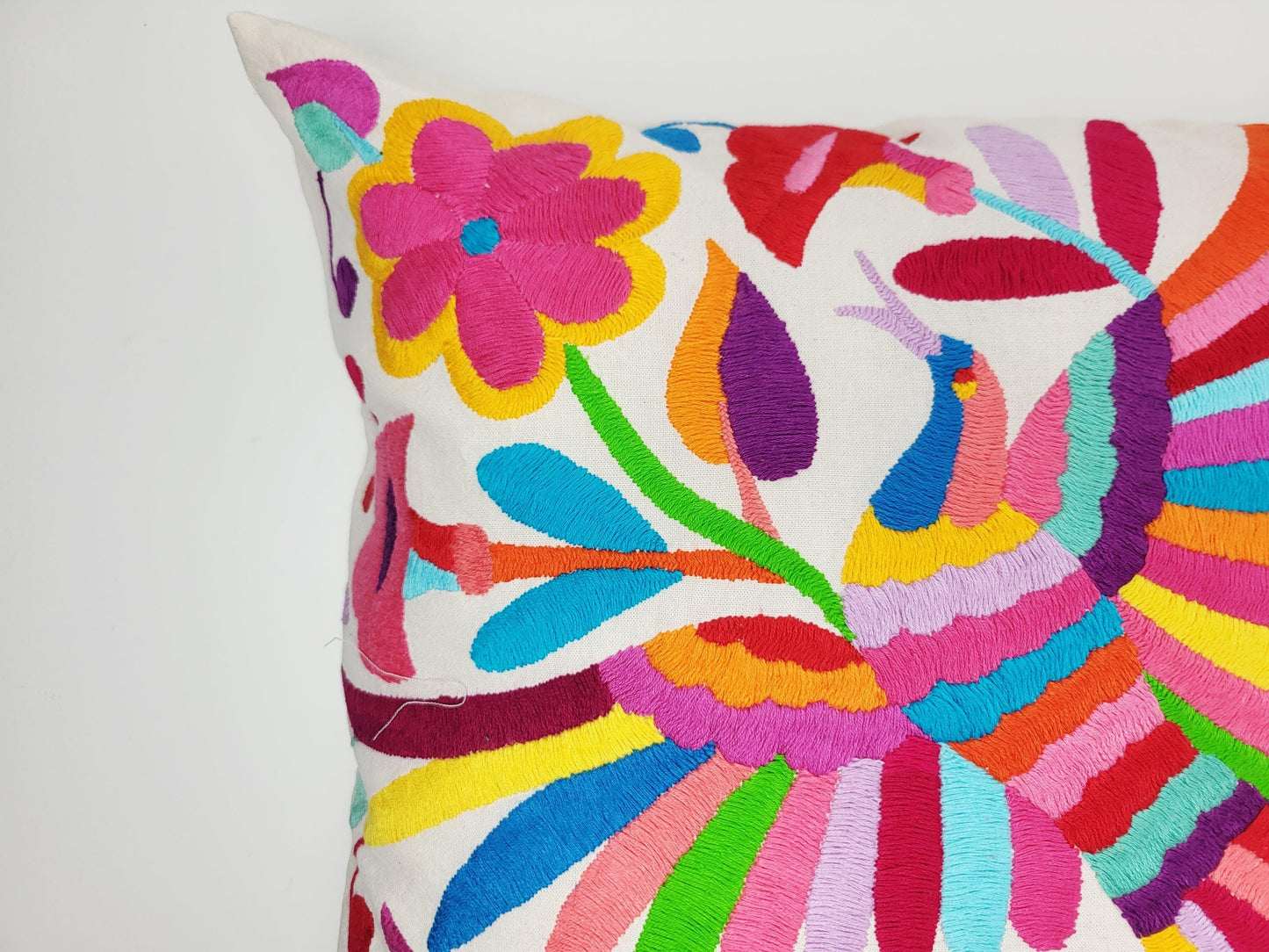 Mexikanischer handbestickter Kissenbezug, Otomi Kissenbezug, Mexiko Kissen, mexikanische Kissenhülle