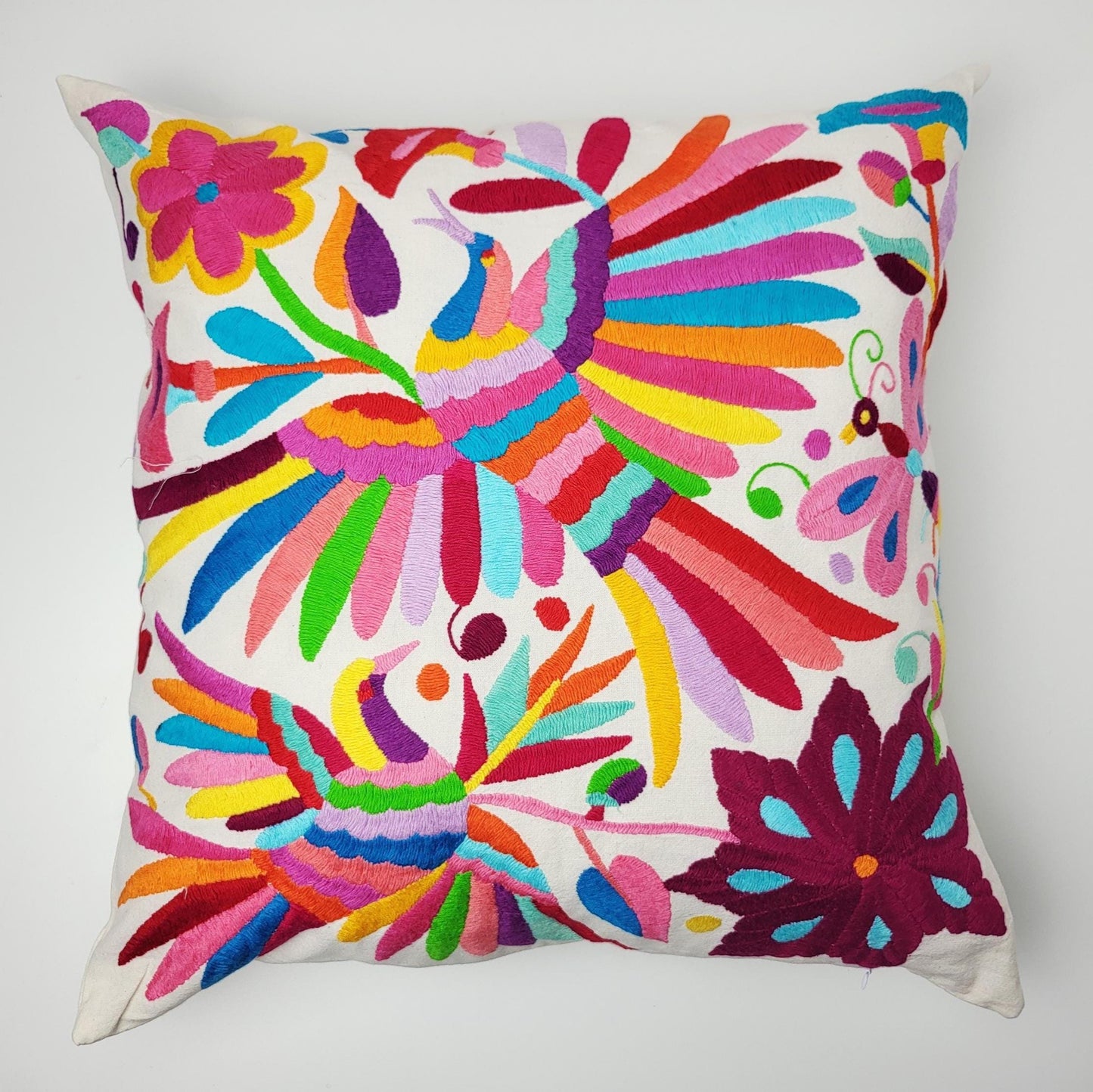 Mexikanischer handbestickter Kissenbezug, Otomi Kissenbezug, Mexiko Kissen, mexikanische Kissenhülle