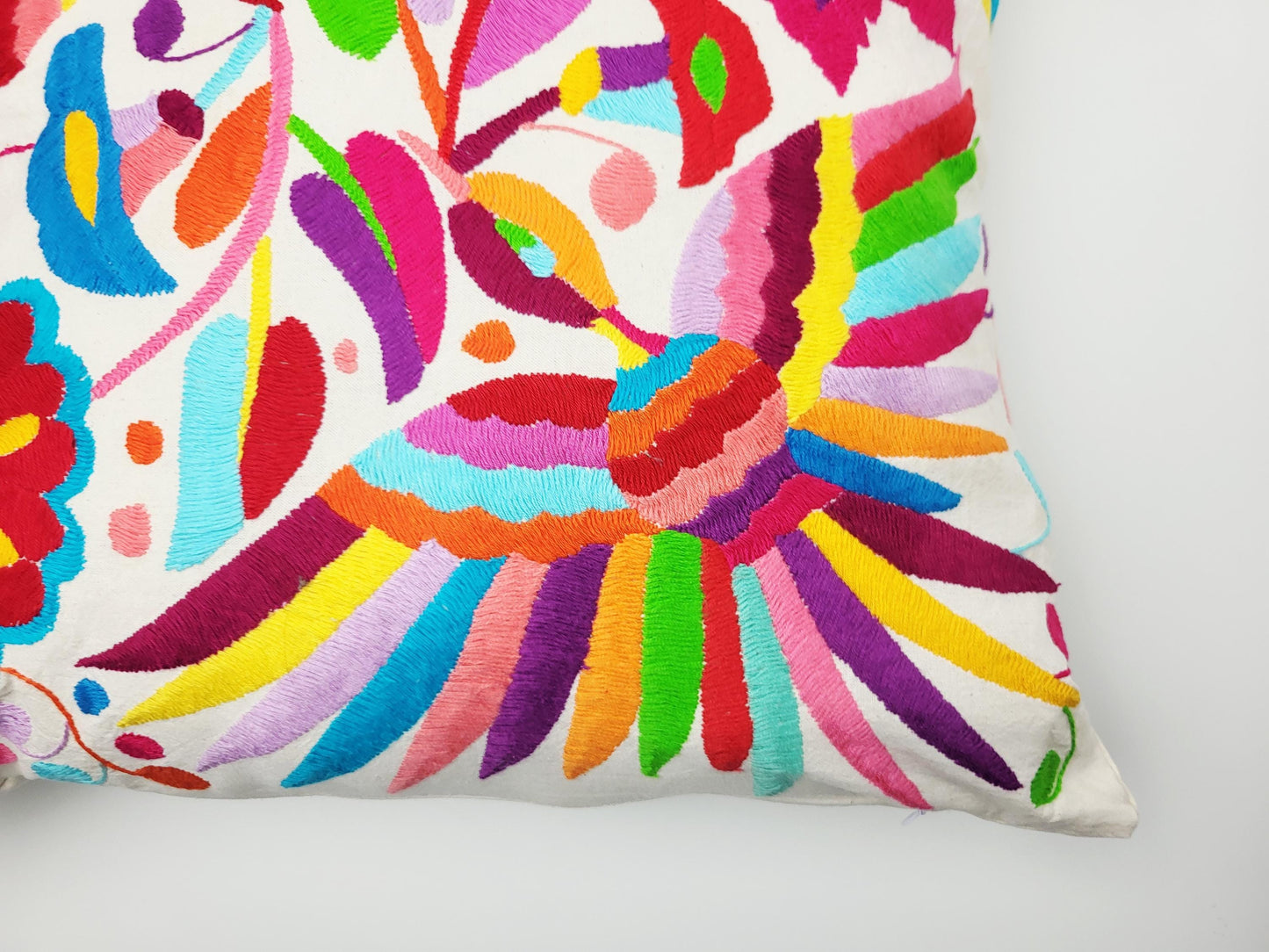 Mexikanischer handbestickter Kissenbezug, Otomi Kissenbezug, Mexiko Kissen, mexikanische Kissenhülle