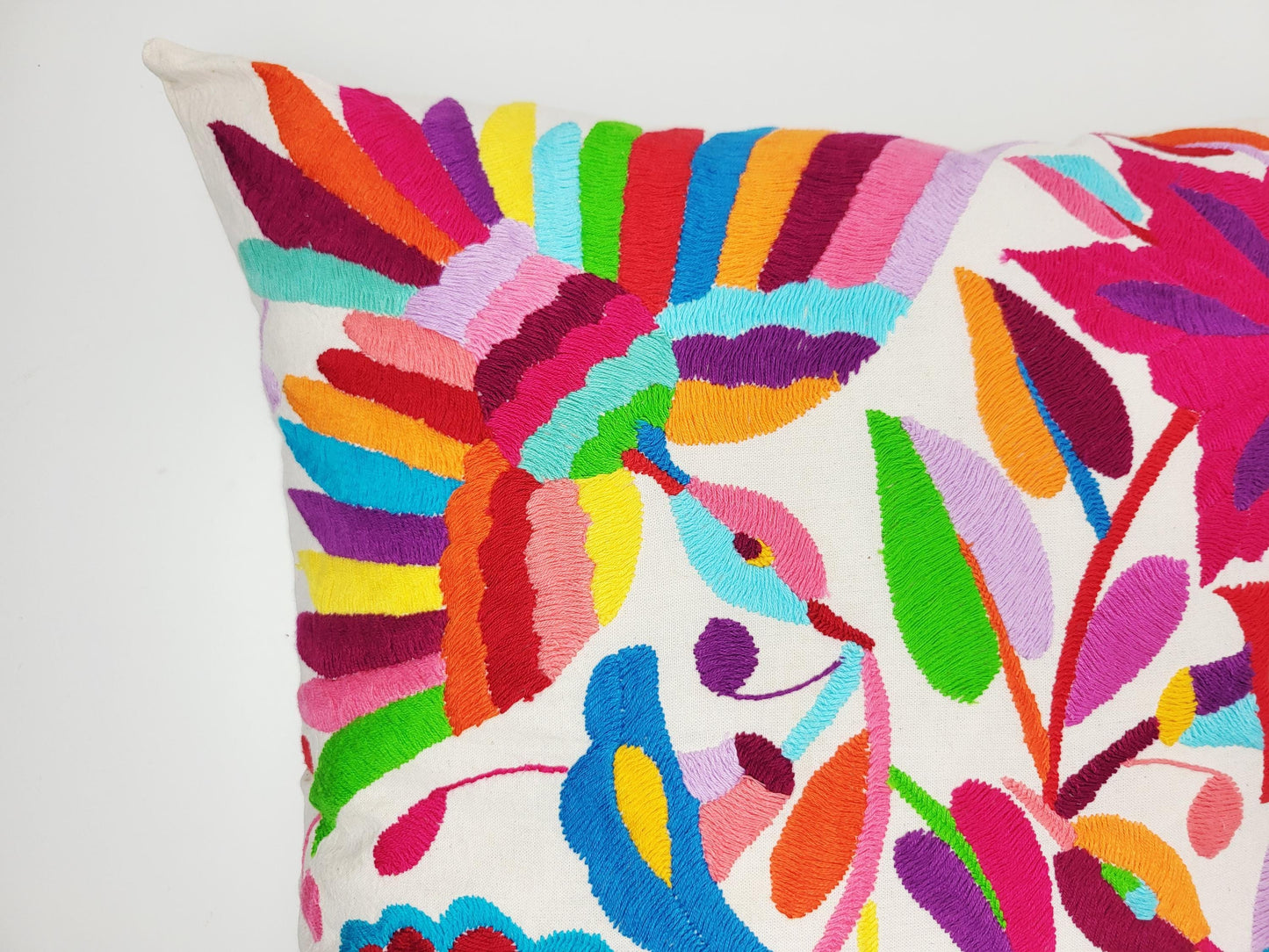 Mexikanischer handbestickter Kissenbezug, Otomi Kissenbezug, Mexiko Kissen, mexikanische Kissenhülle