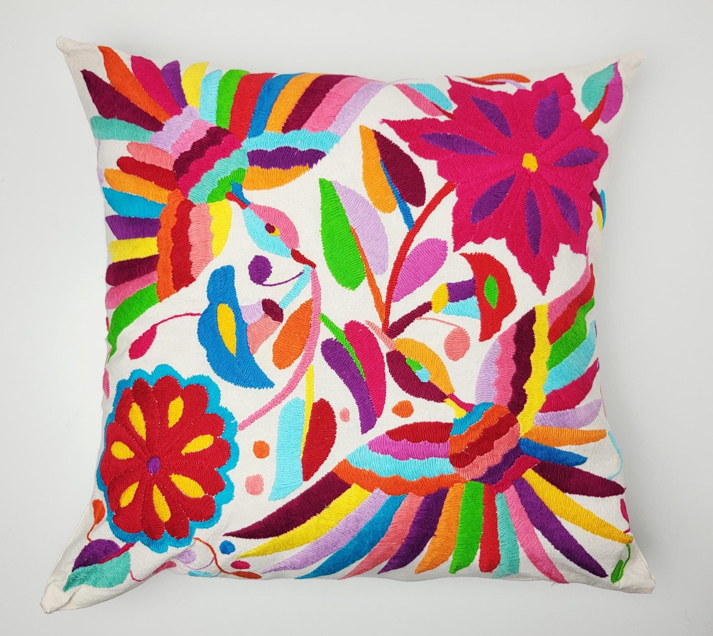 Mexikanischer handbestickter Kissenbezug, Otomi Kissenbezug, Mexiko Kissen, mexikanische Kissenhülle