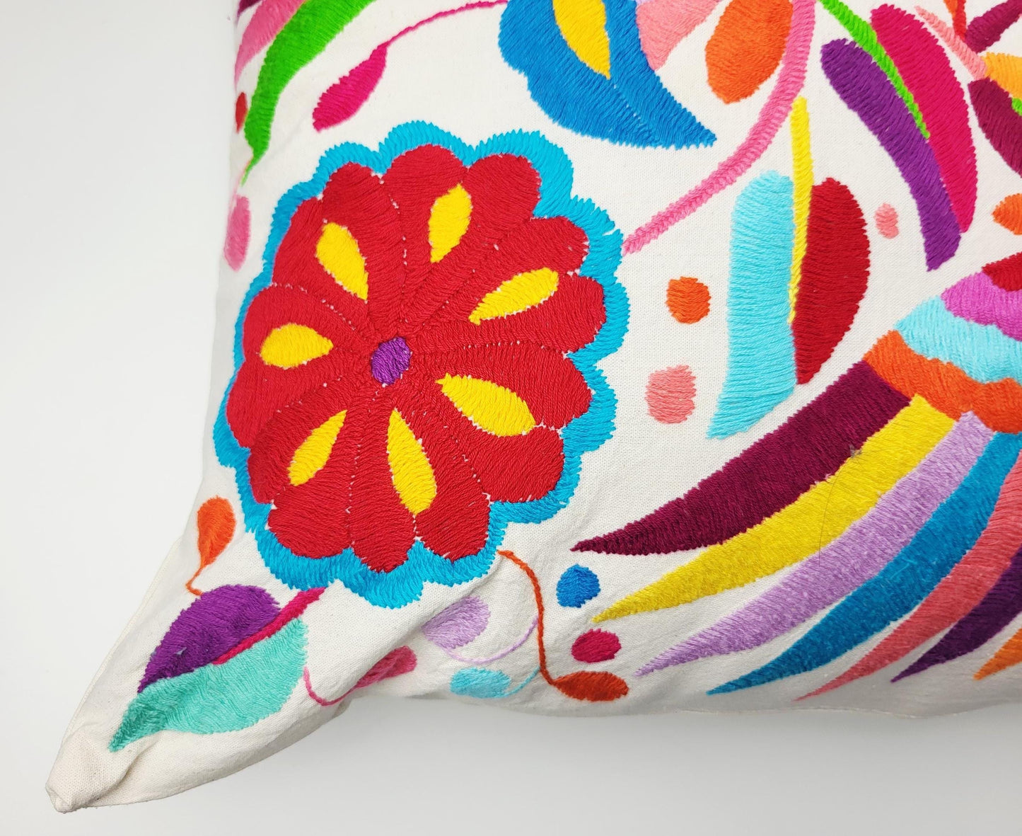 Mexikanischer handbestickter Kissenbezug, Otomi Kissenbezug, Mexiko Kissen, mexikanische Kissenhülle