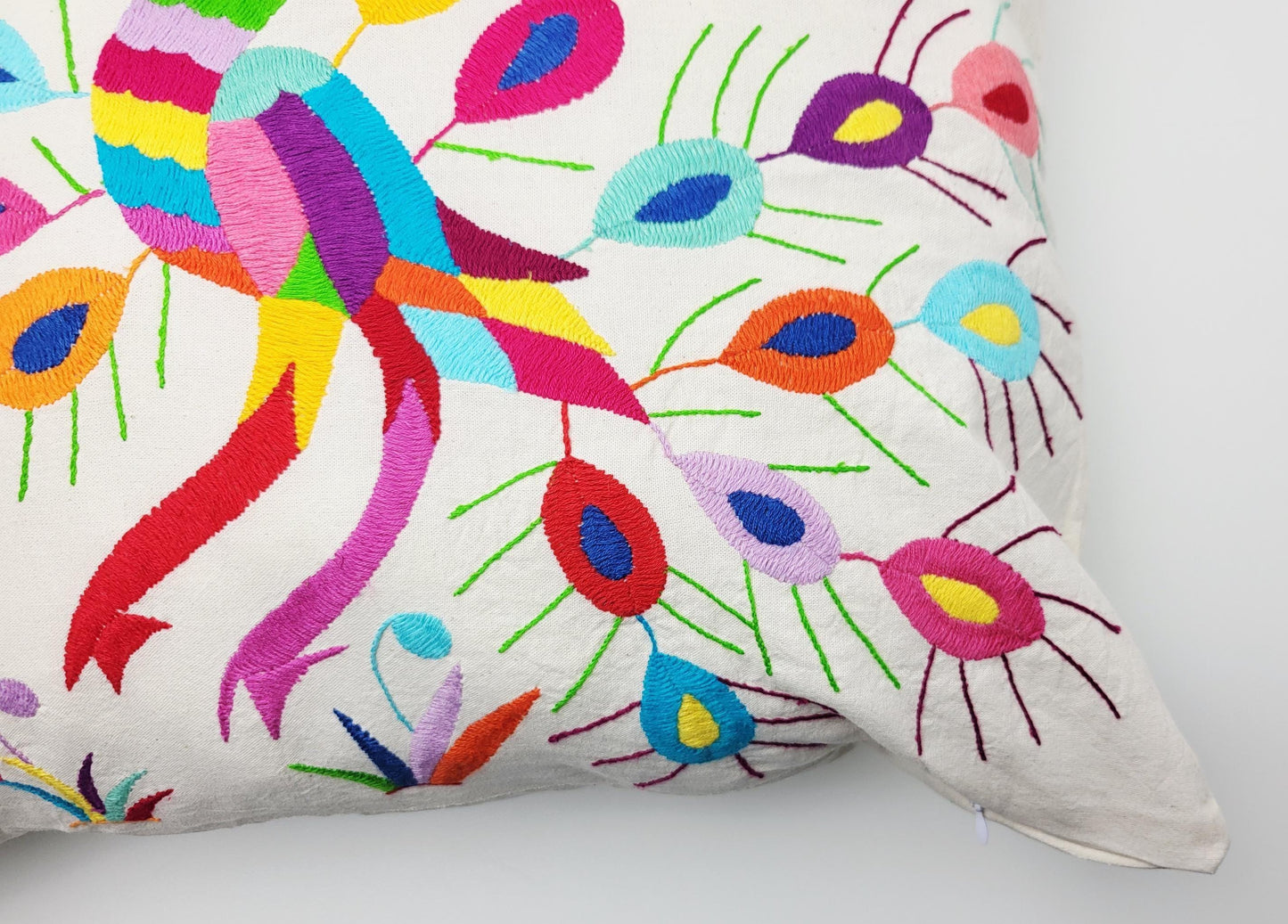 Mexikanischer handbestickter Kissenbezug, Otomi Kissenbezug, Mexiko Kissen, mexikanische Kissenhülle