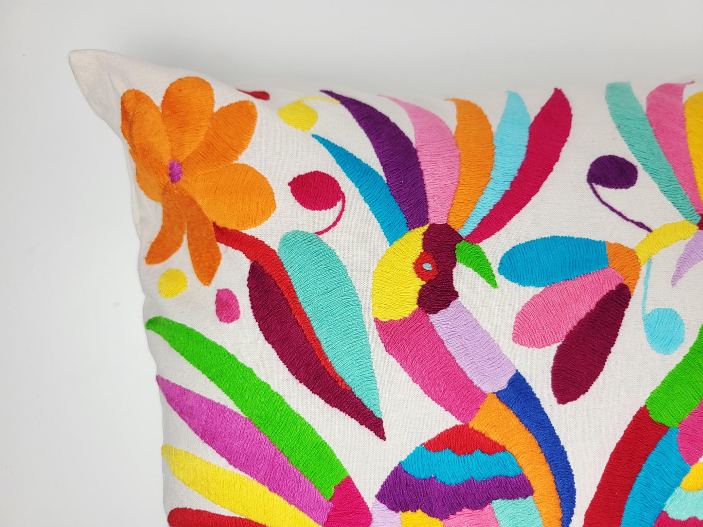 Mexikanischer handbestickter Kissenbezug, Otomi Kissenbezug, Mexiko Kissen, mexikanische Kissenhülle