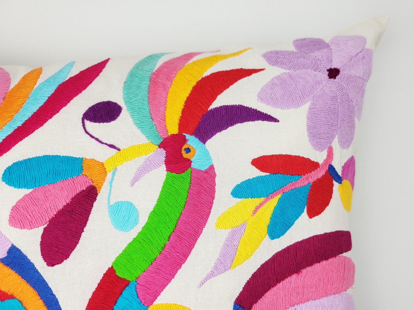 Mexikanischer handbestickter Kissenbezug, Otomi Kissenbezug, Mexiko Kissen, mexikanische Kissenhülle