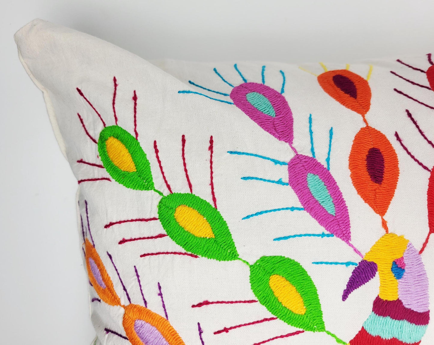 Mexikanischer handbestickter Kissenbezug, Otomi Kissenbezug, Mexiko Kissen, mexikanische Kissenhülle