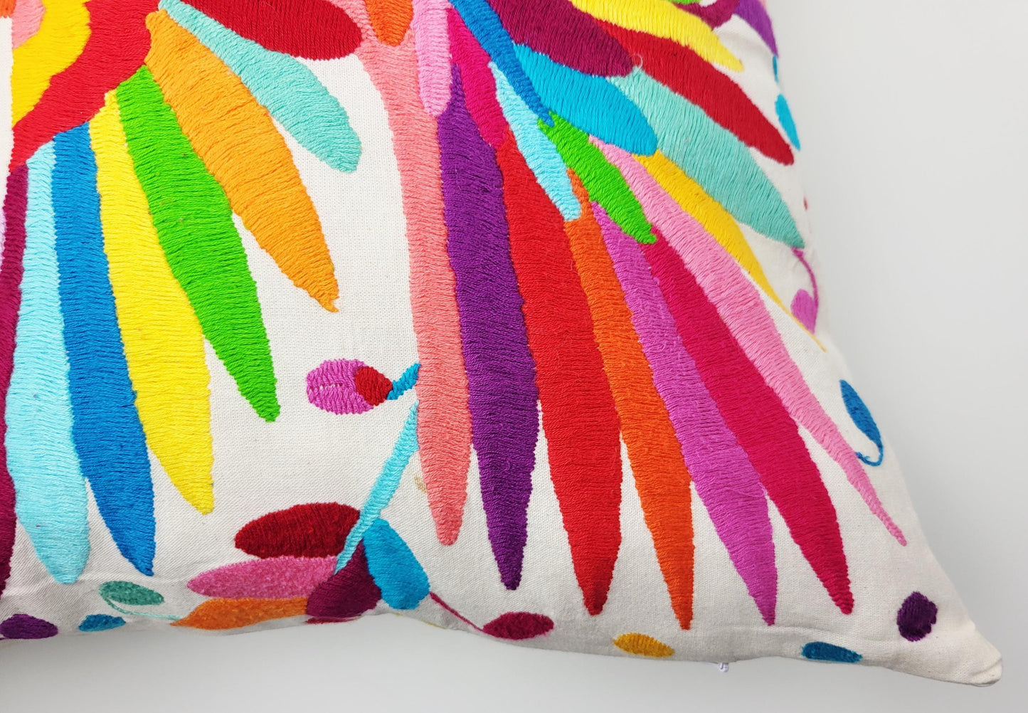 Mexikanischer handbestickter Kissenbezug, Otomi Kissenbezug, Mexiko Kissen, mexikanische Kissenhülle