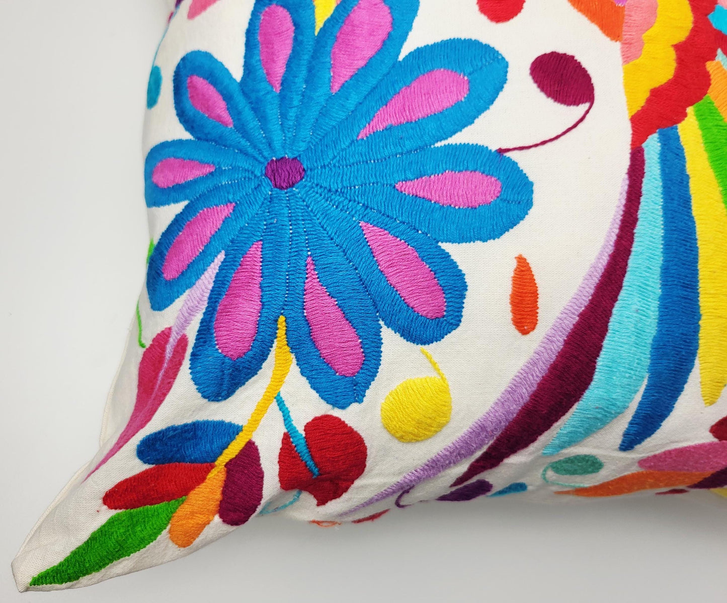 Mexikanischer handbestickter Kissenbezug, Otomi Kissenbezug, Mexiko Kissen, mexikanische Kissenhülle