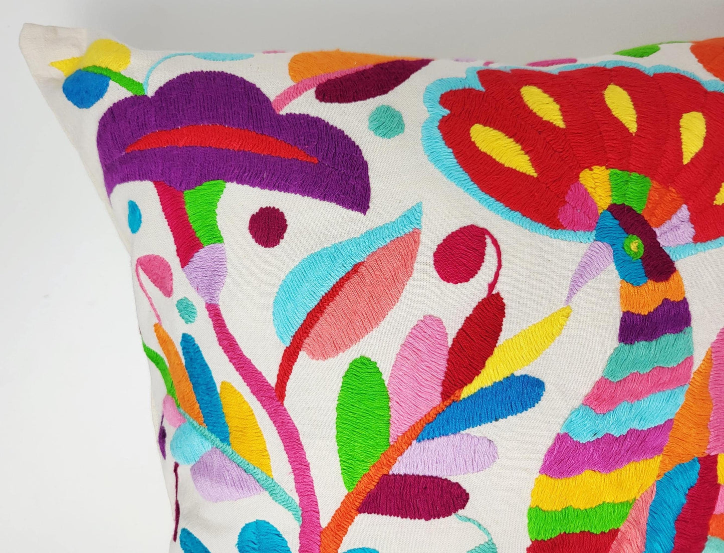 Mexikanischer handbestickter Kissenbezug, Otomi Kissenbezug, Mexiko Kissen, mexikanische Kissenhülle