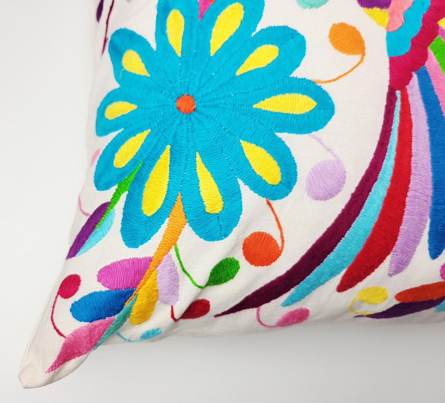 Mexikanischer handbestickter Kissenbezug, Otomi Kissenbezug, Mexiko Kissen, mexikanische Kissenhülle