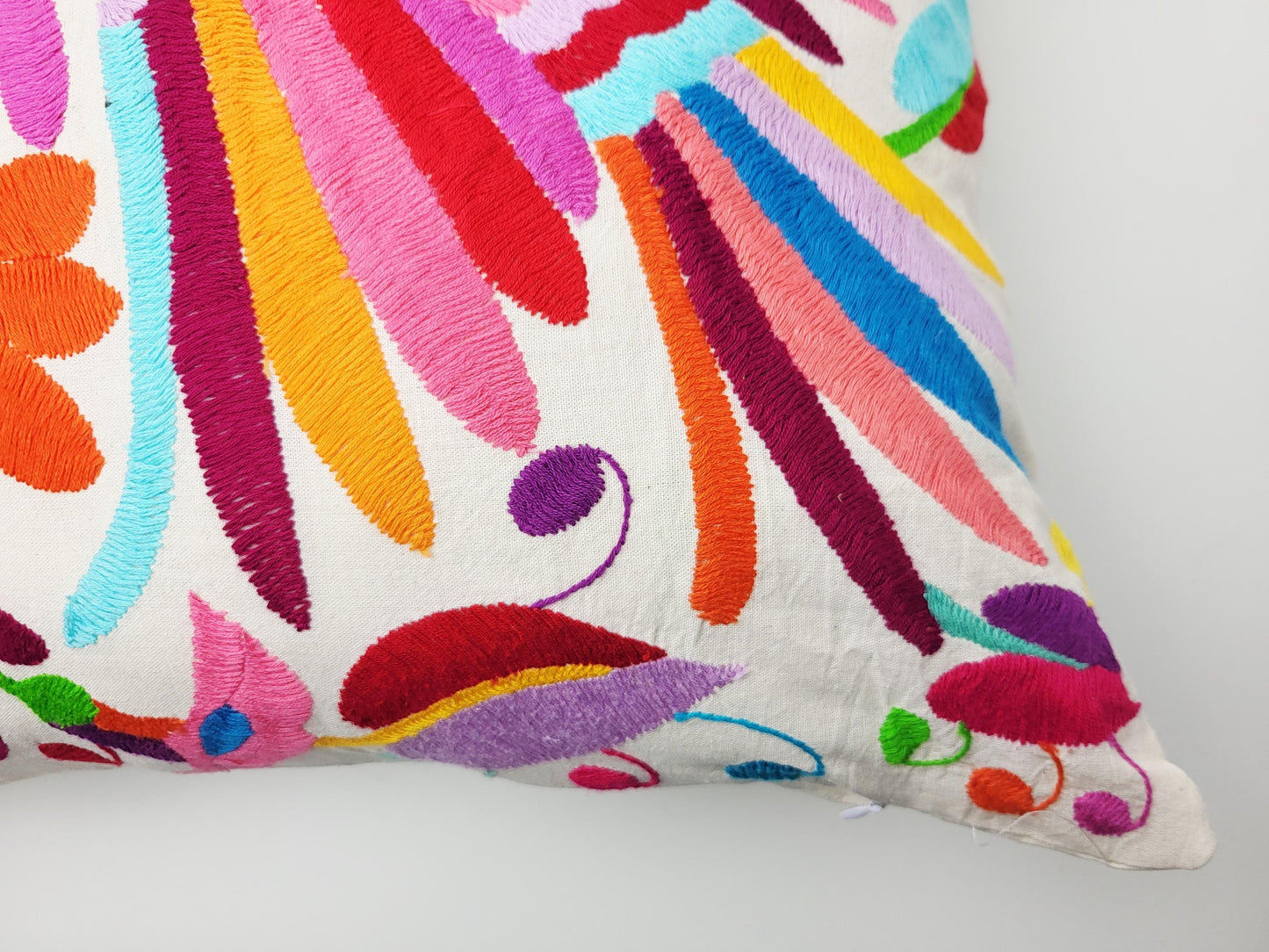 Mexikanischer handbestickter Kissenbezug, Otomi Kissenbezug, Mexiko Kissen, mexikanische Kissenhülle