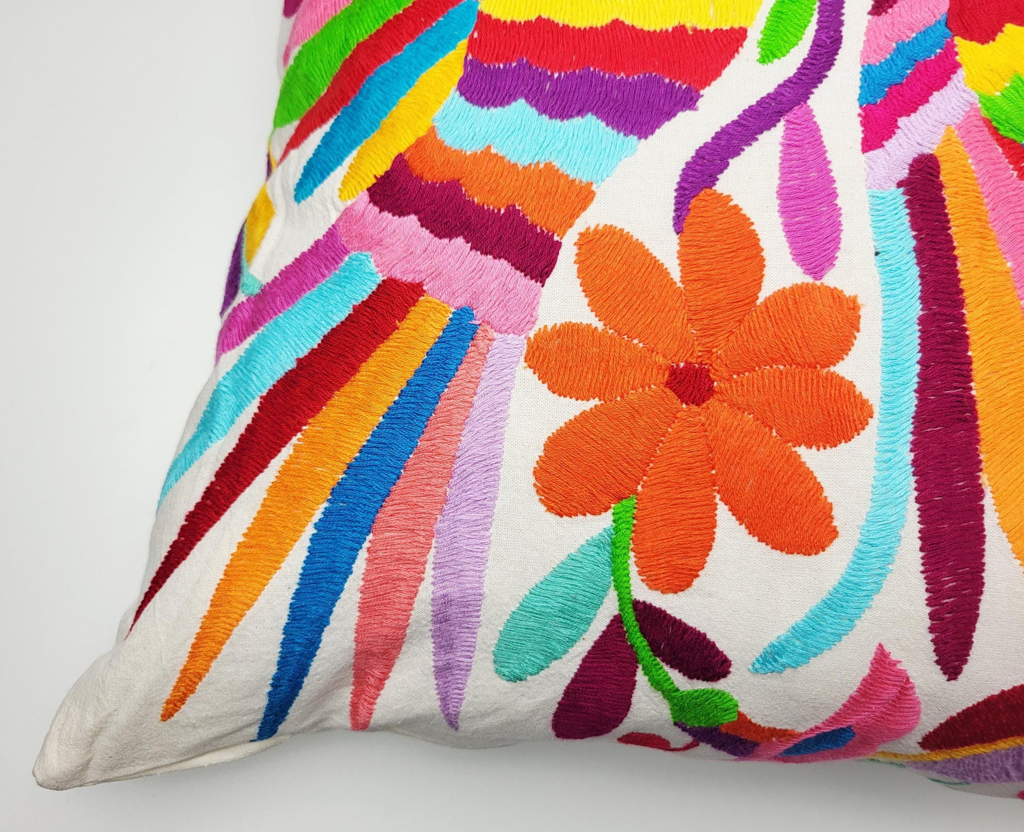 Mexikanischer handbestickter Kissenbezug, Otomi Kissenbezug, Mexiko Kissen, mexikanische Kissenhülle