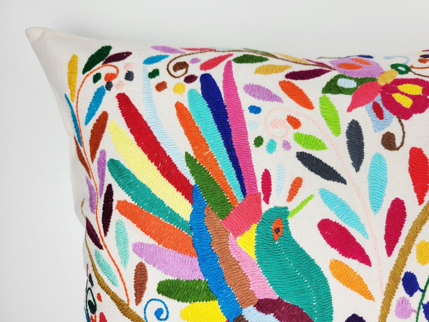 Mexikanischer handbestickter Kissenbezug, Otomi Kissenbezug, Mexiko Kissen, mexikanische Kissenhülle