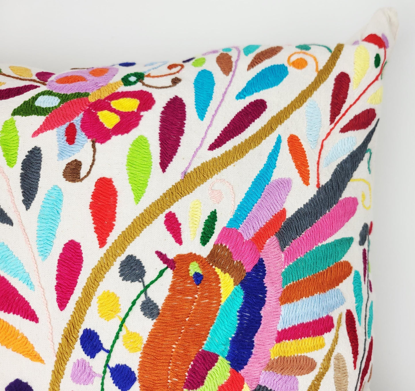 Mexikanischer handbestickter Kissenbezug, Otomi Kissenbezug, Mexiko Kissen, mexikanische Kissenhülle