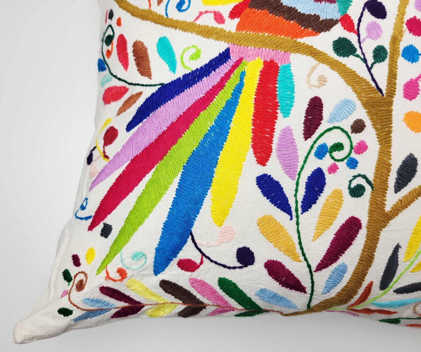 Mexikanischer handbestickter Kissenbezug, Otomi Kissenbezug, Mexiko Kissen, mexikanische Kissenhülle