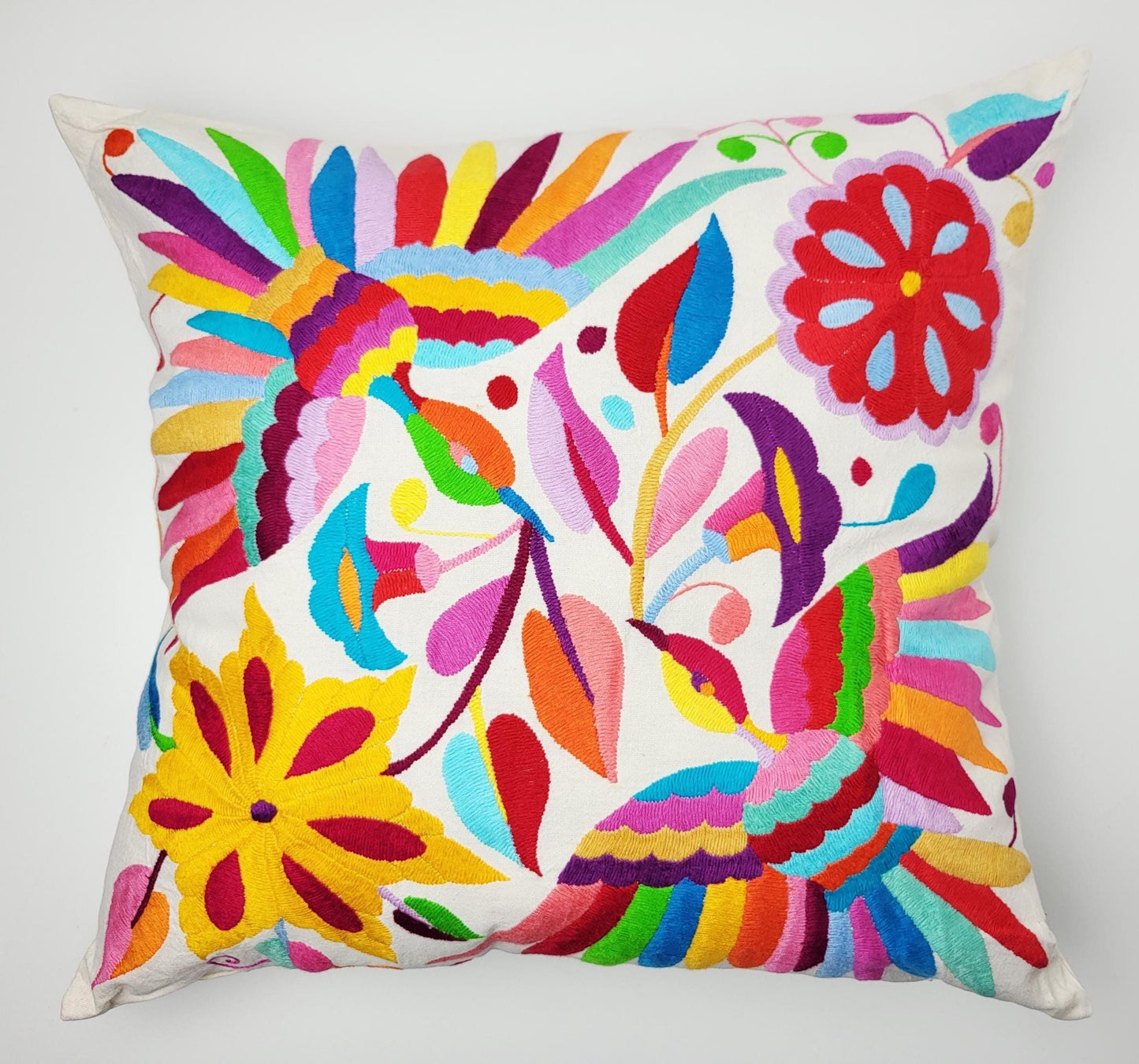 Mexikanischer handbestickter Kissenbezug, Otomi Kissenbezug, Mexiko Kissen, mexikanische Kissenhülle