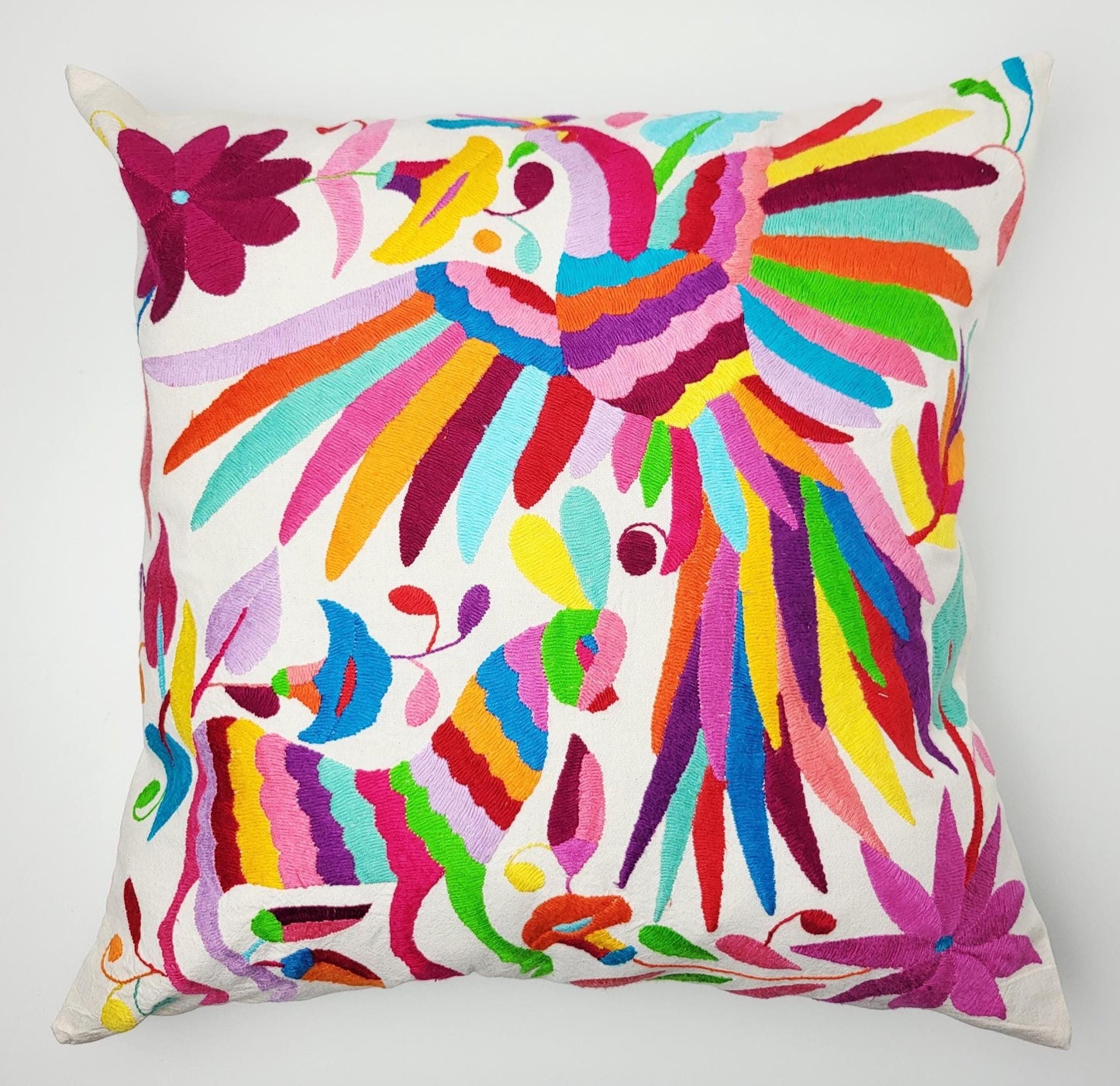 Otomi Kissenbezug, Made in Mexico, hangbestickter mexikanischer Kissenbezug