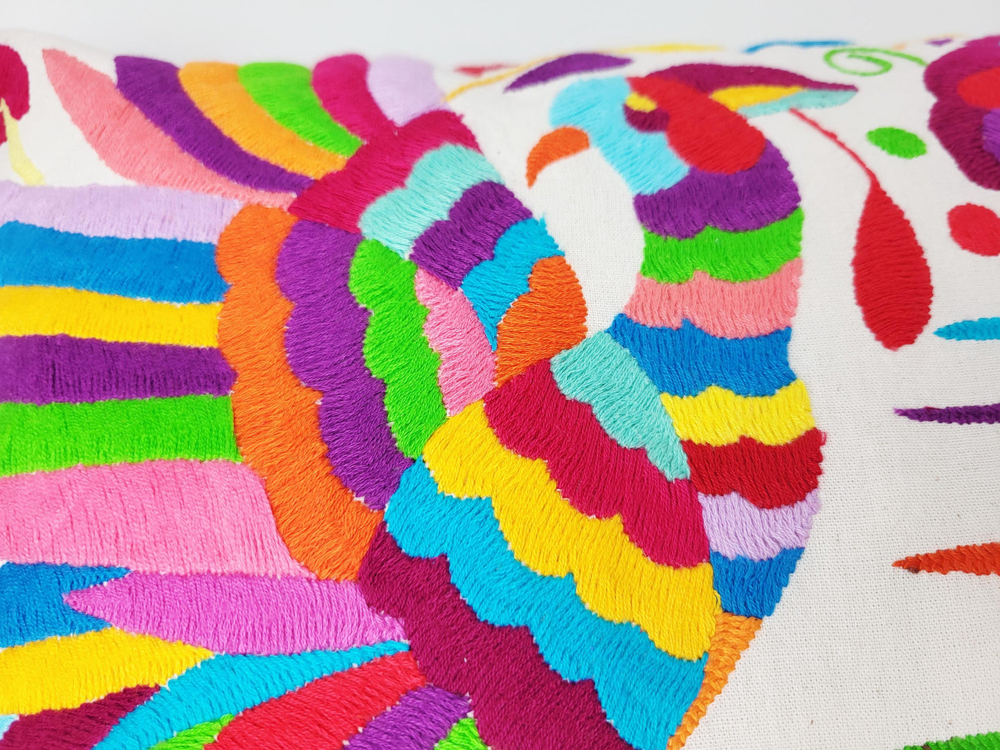 Mexikanischer handbestickter Kissenbezug, Otomi Kissenbezug, Mexiko Kissen, mexikanische Kissenhülle