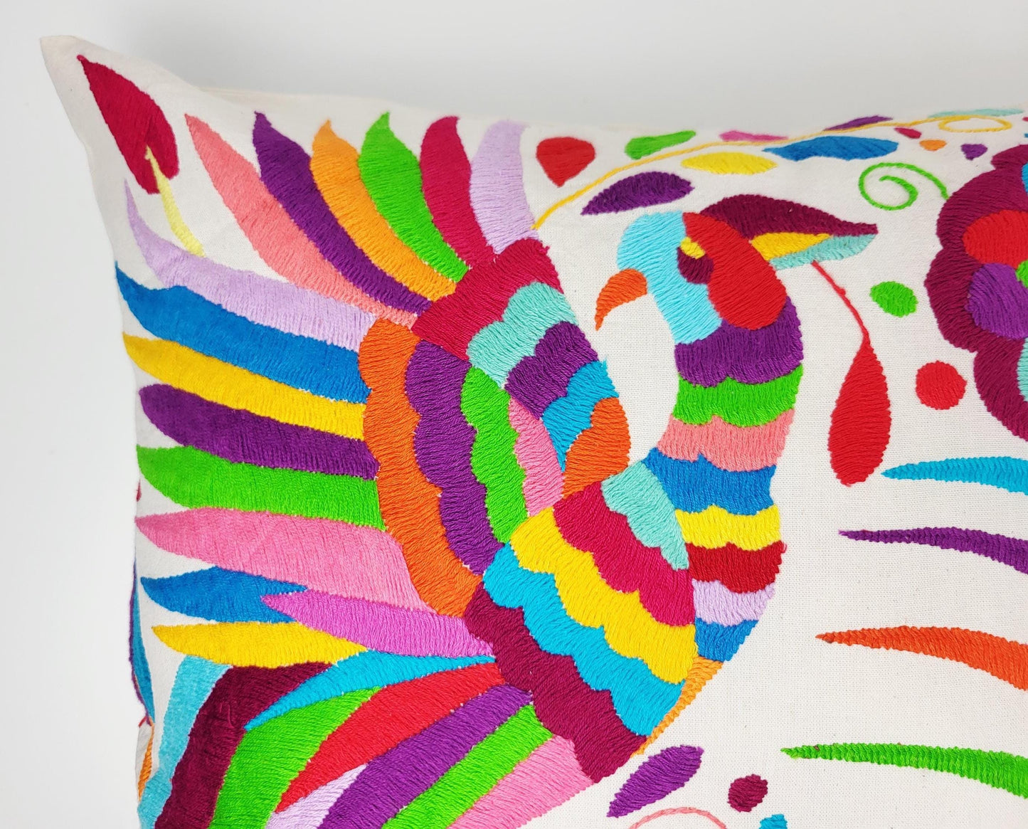 Mexikanischer handbestickter Kissenbezug, Otomi Kissenbezug, Mexiko Kissen, mexikanische Kissenhülle