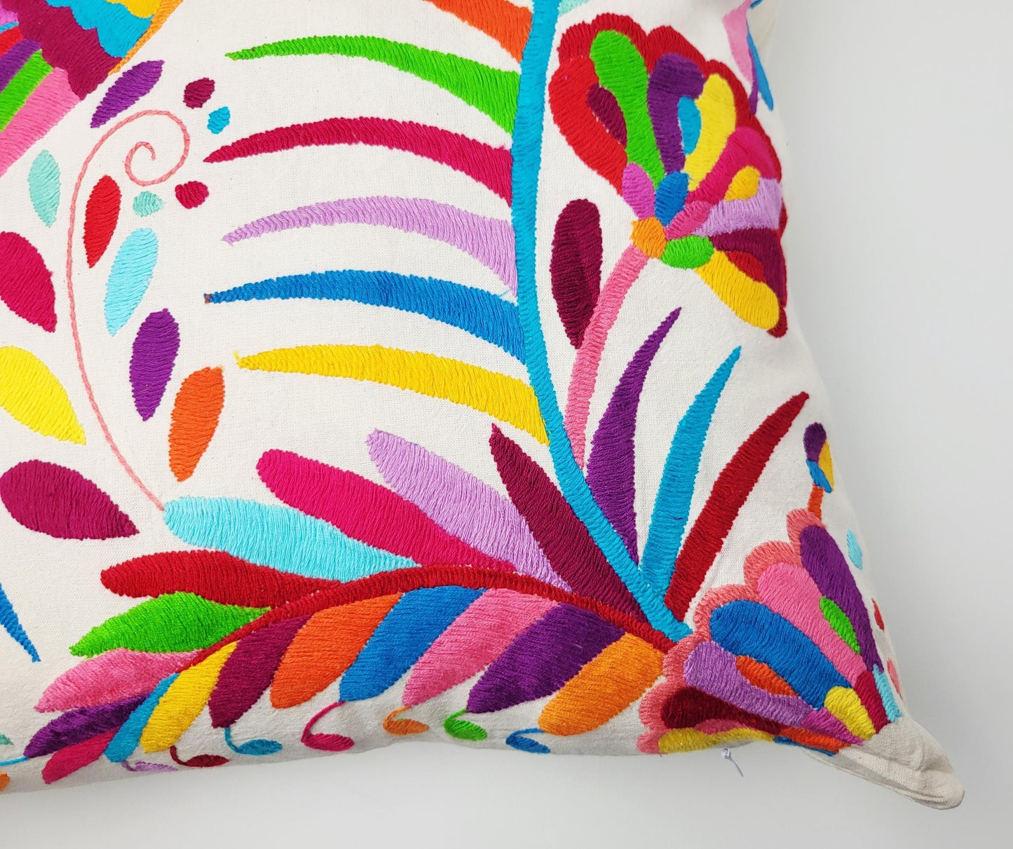 Mexikanischer handbestickter Kissenbezug, Otomi Kissenbezug, Mexiko Kissen, mexikanische Kissenhülle