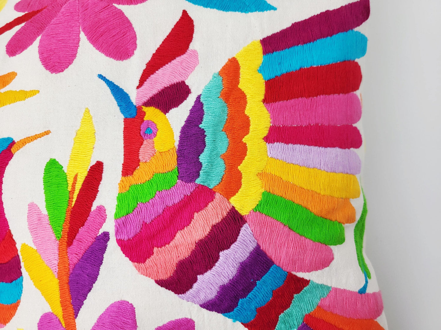 Mexikanischer handbestickter Kissenbezug, Otomi Kissenbezug, Mexiko Kissen, mexikanische Kissenhülle