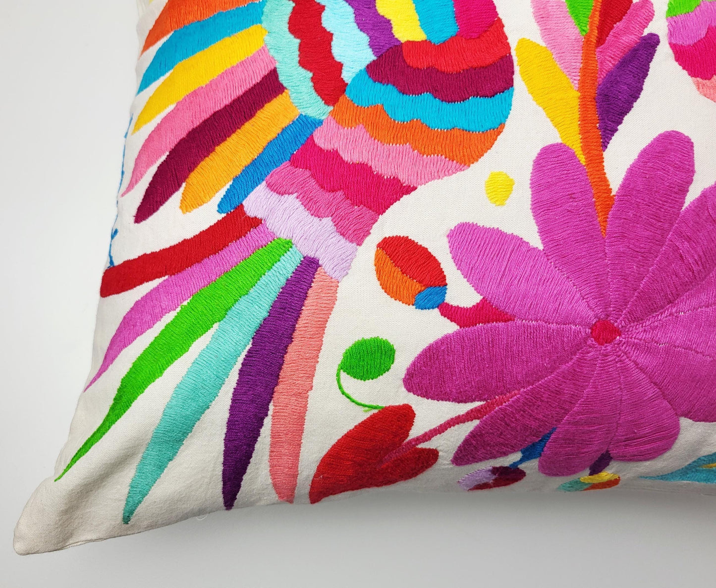 Mexikanischer handbestickter Kissenbezug, Otomi Kissenbezug, Mexiko Kissen, mexikanische Kissenhülle