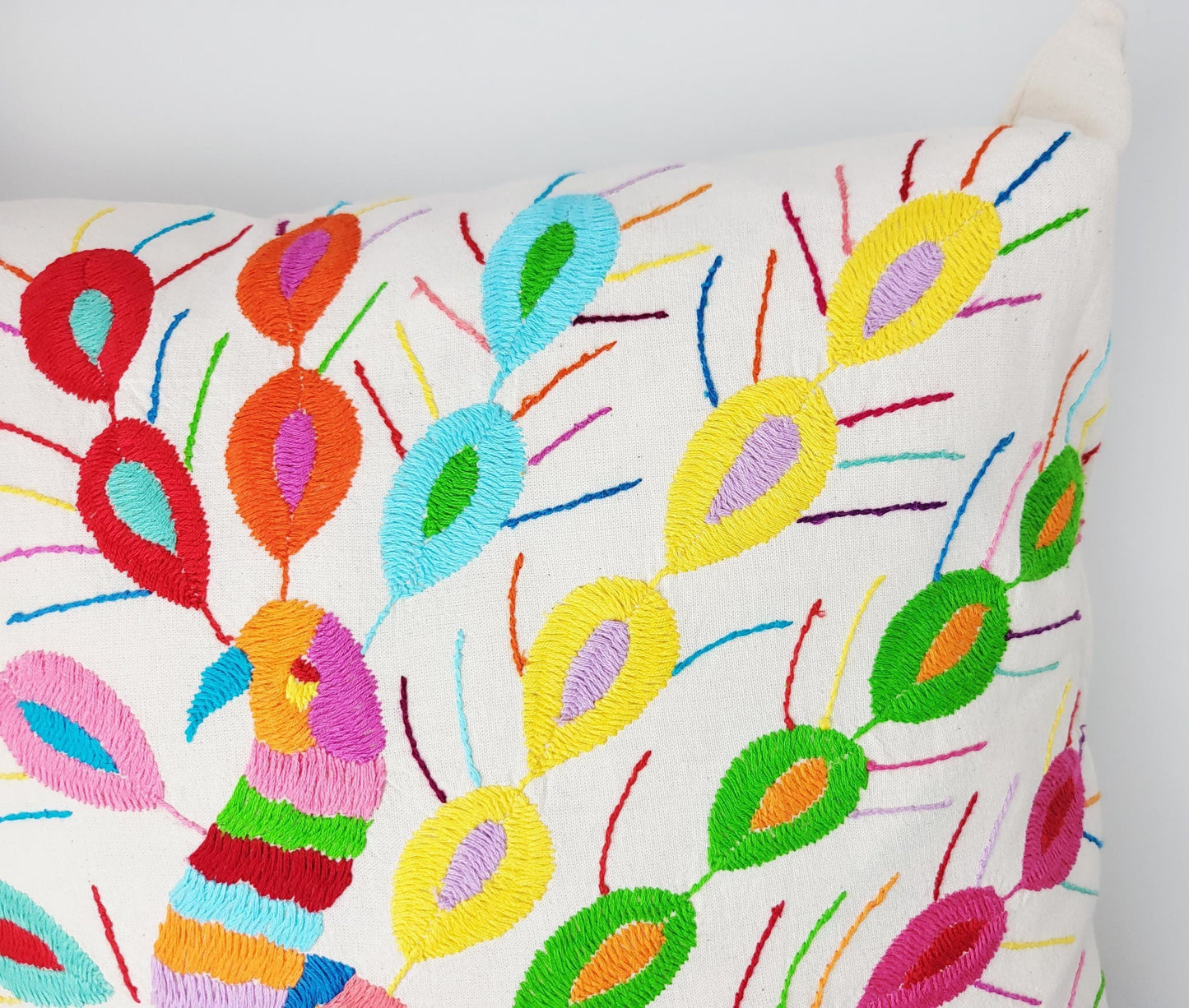 Mexikanischer handbestickter Kissenbezug, Otomi Kissenbezug, Mexiko Kissen, mexikanische Kissenhülle