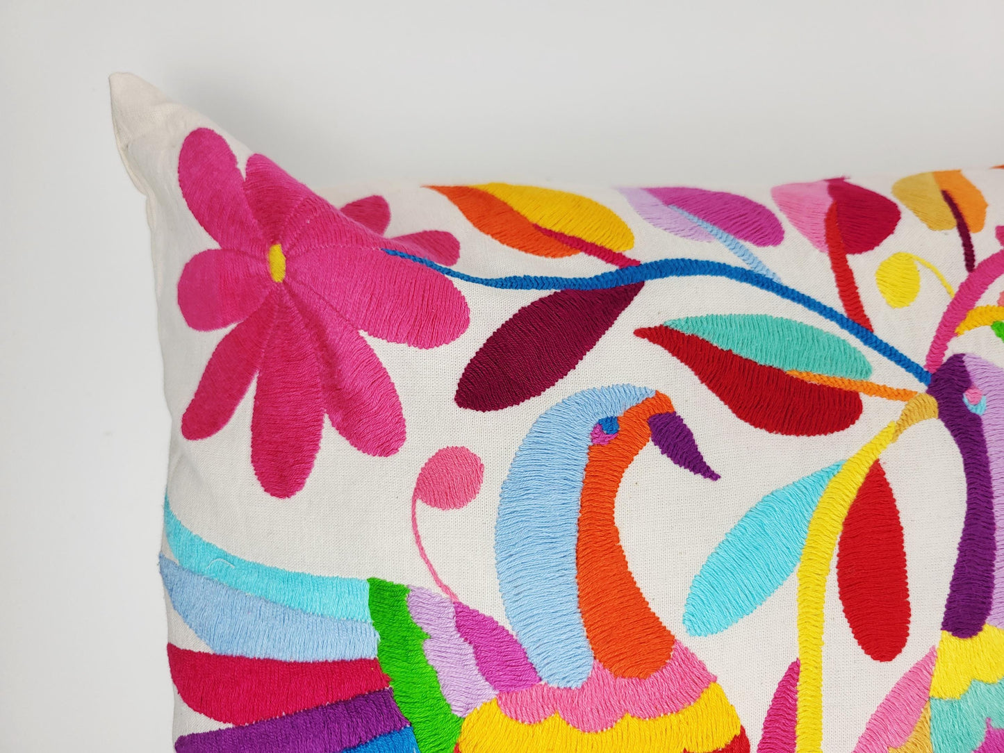 Mexikanischer handbestickter Kissenbezug, Otomi Kissenbezug, Mexiko Kissen, mexikanische Kissenhülle