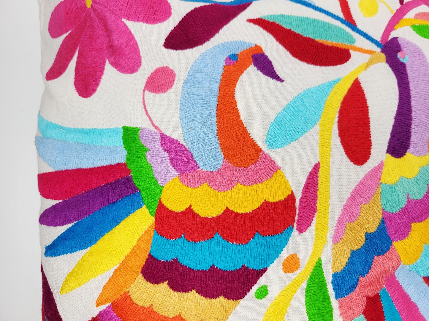 Mexikanischer handbestickter Kissenbezug, Otomi Kissenbezug, Mexiko Kissen, mexikanische Kissenhülle