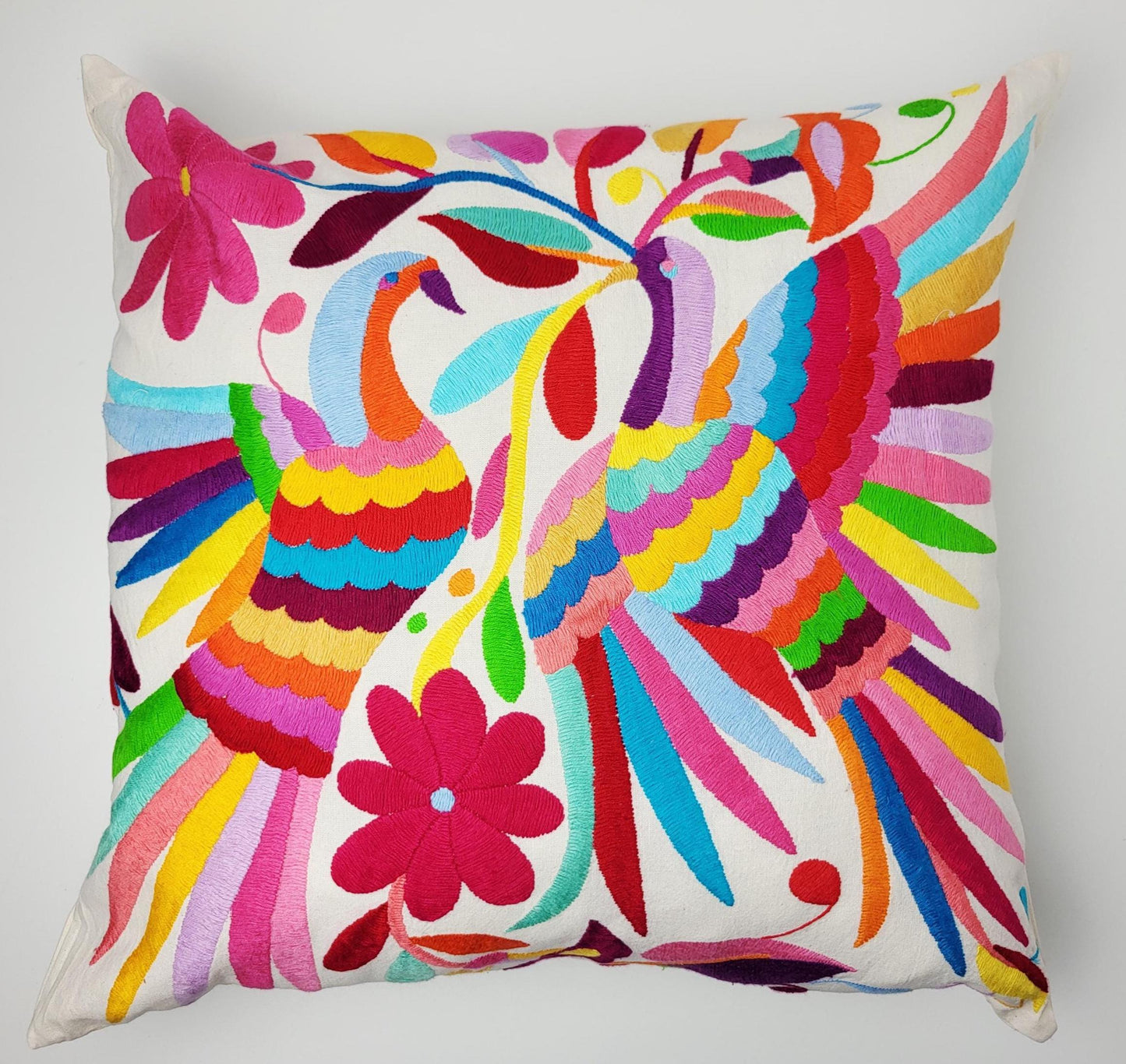 Mexikanischer handbestickter Kissenbezug, Otomi Kissenbezug, Mexiko Kissen, mexikanische Kissenhülle