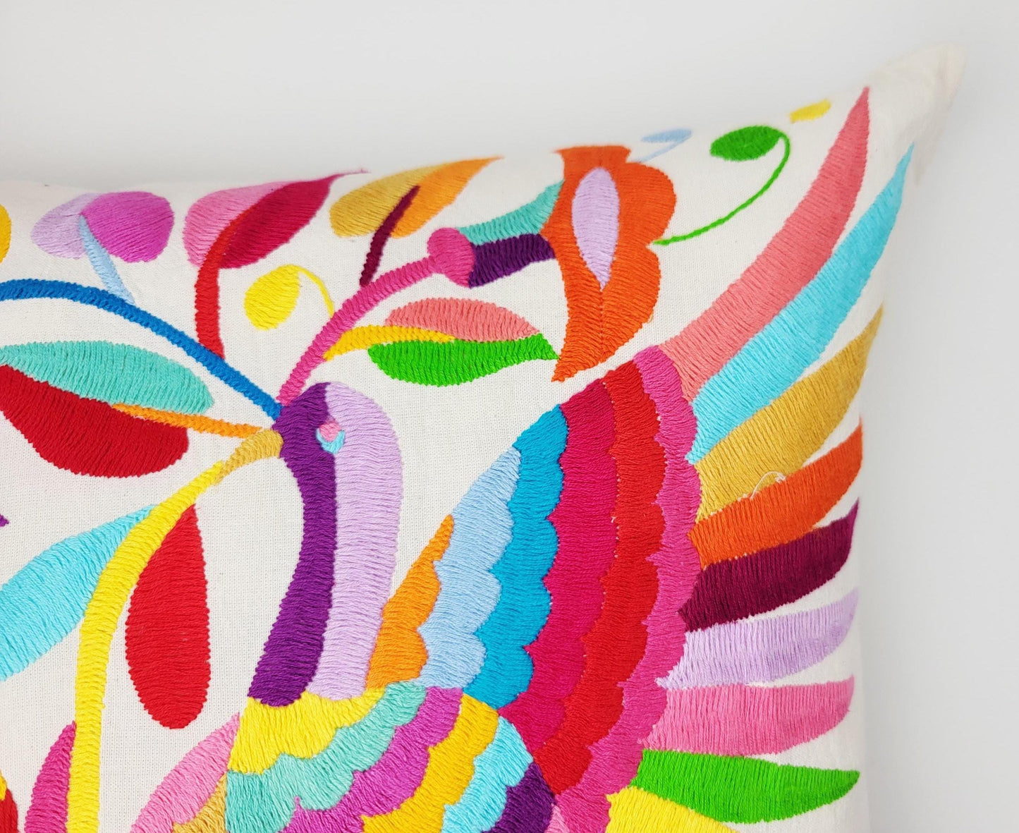 Mexikanischer handbestickter Kissenbezug, Otomi Kissenbezug, Mexiko Kissen, mexikanische Kissenhülle