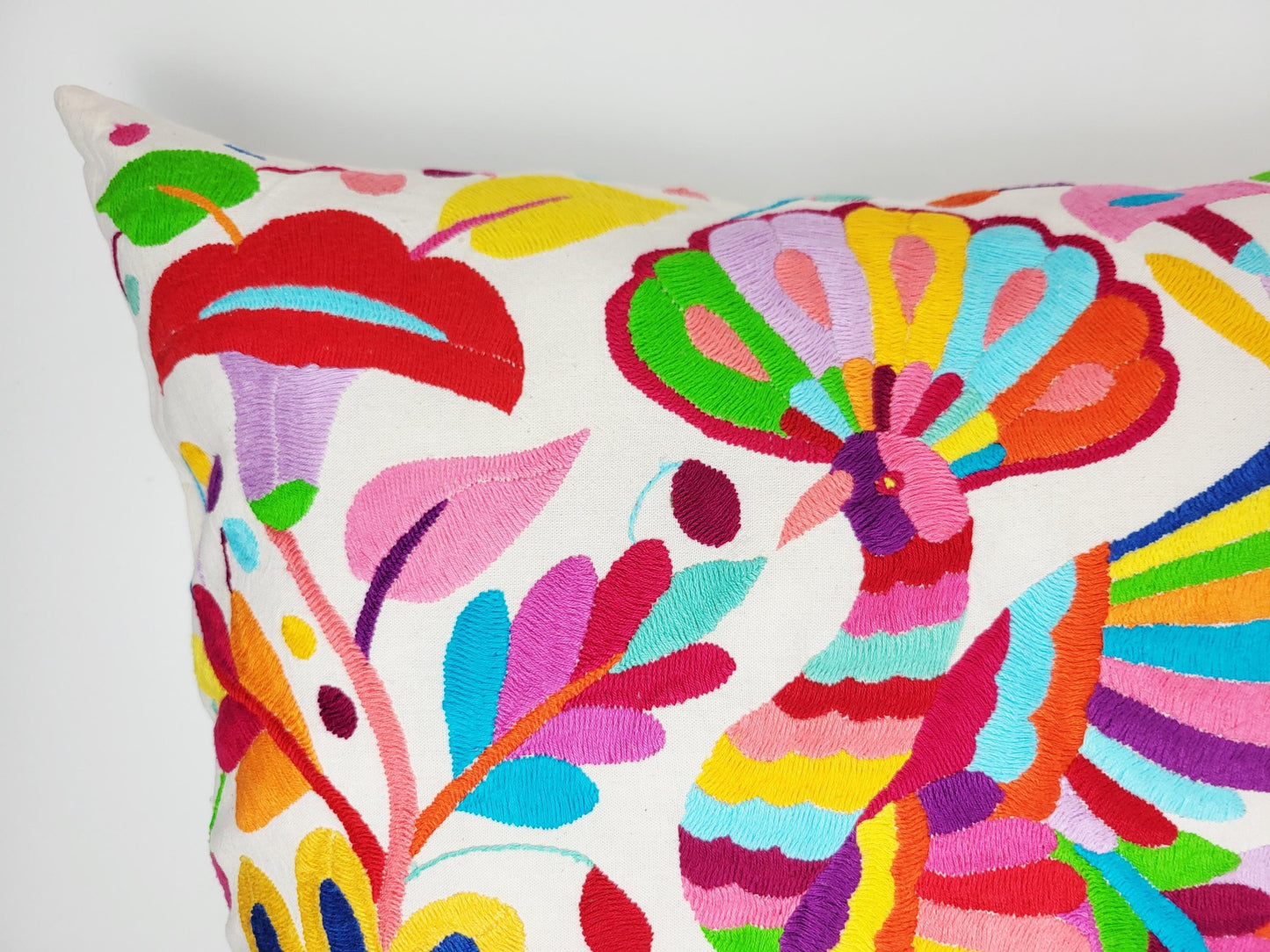 Mexikanischer handbestickter Kissenbezug, Otomi Kissenbezug, Mexiko Kissen, mexikanische Kissenhülle