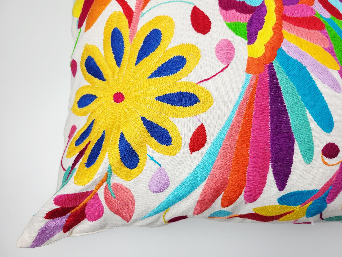 Mexikanischer handbestickter Kissenbezug, Otomi Kissenbezug, Mexiko Kissen, mexikanische Kissenhülle