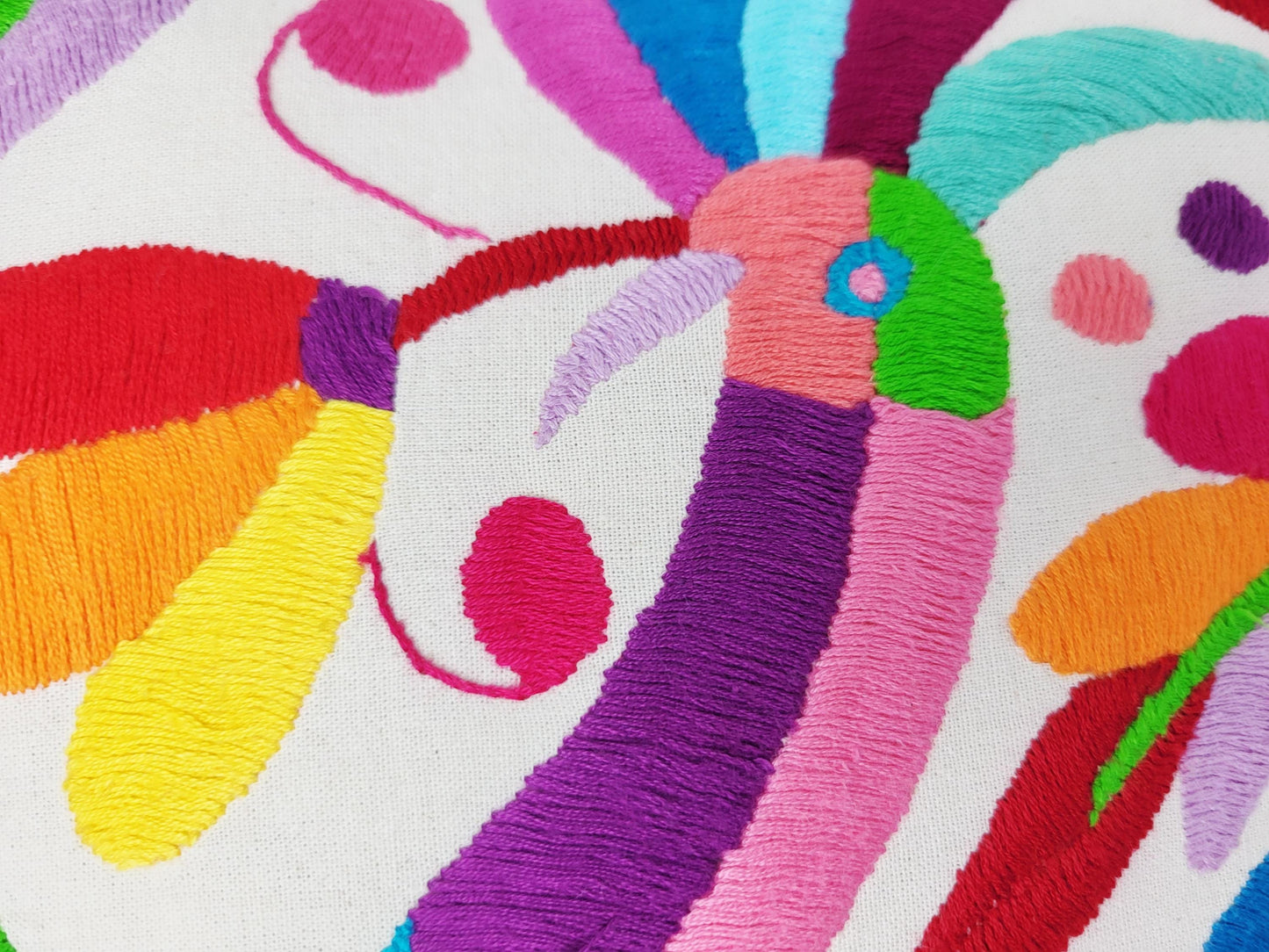 Mexikanischer handbestickter Kissenbezug, Otomi Kissenbezug, Mexiko Kissen, mexikanische Kissenhülle