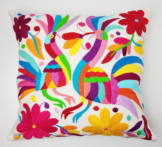 Mexikanischer handbestickter Kissenbezug, Otomi Kissenbezug, Mexiko Kissen, mexikanische Kissenhülle