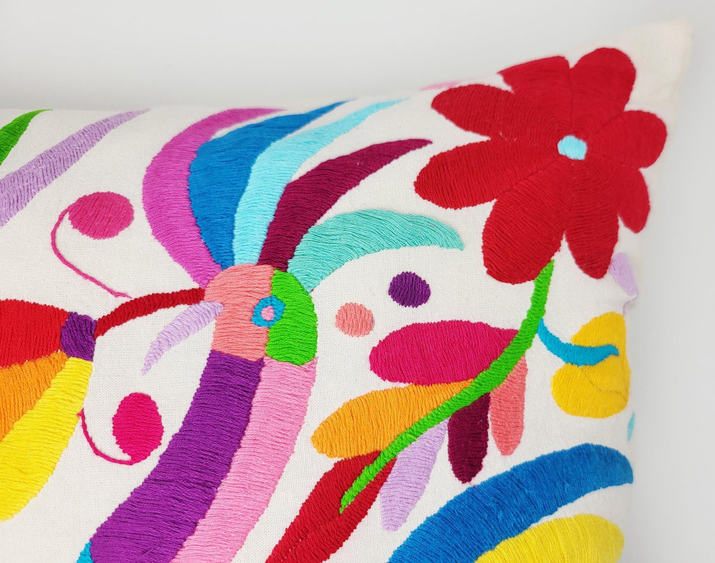 Mexikanischer handbestickter Kissenbezug, Otomi Kissenbezug, Mexiko Kissen, mexikanische Kissenhülle