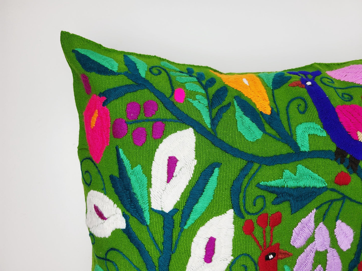Kissen mit Tiermuster, handbestickt und gewebt in Mexiko von Indigenen Frauen